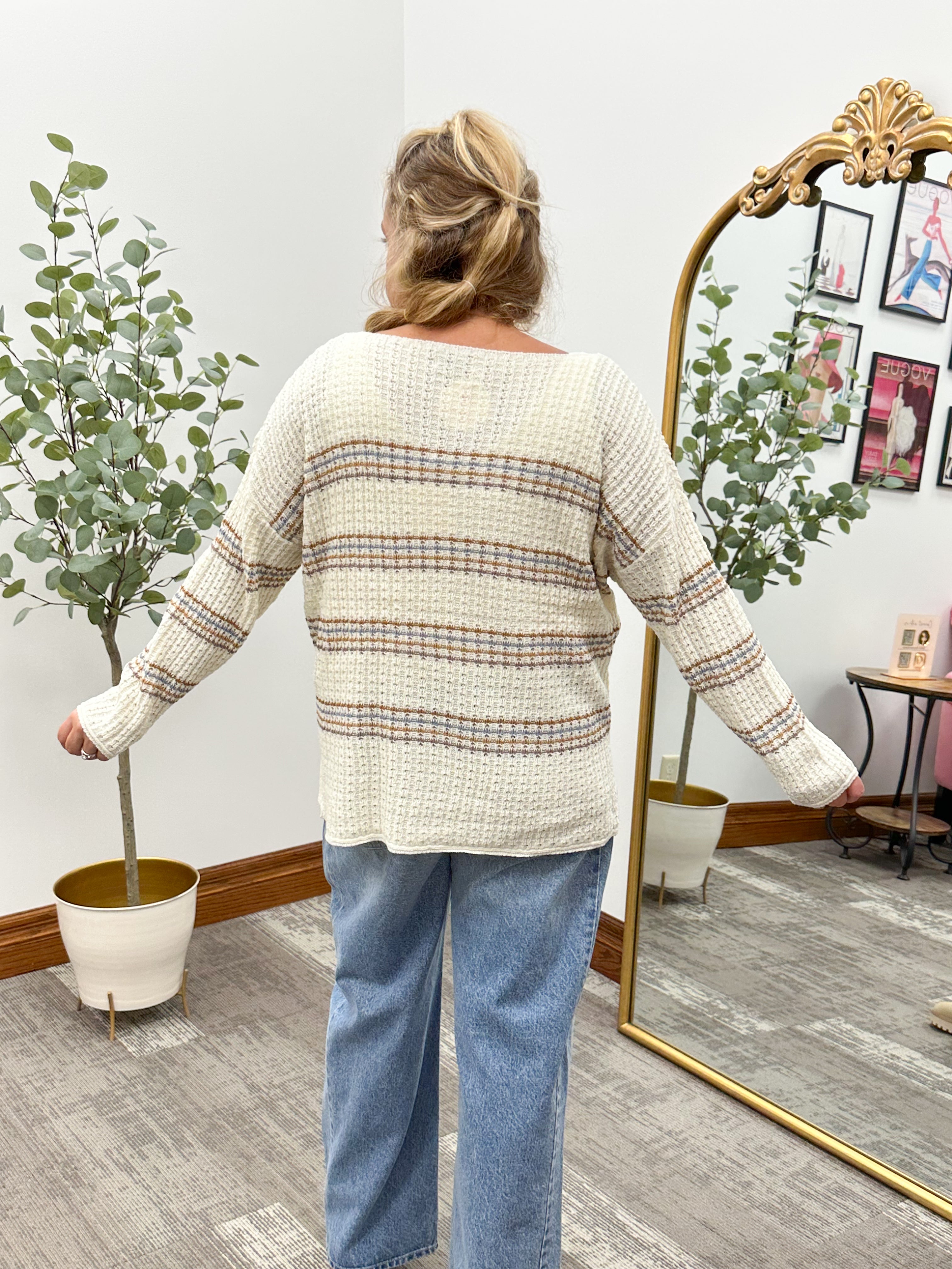 Multi Striped Chunky Knit Sweater