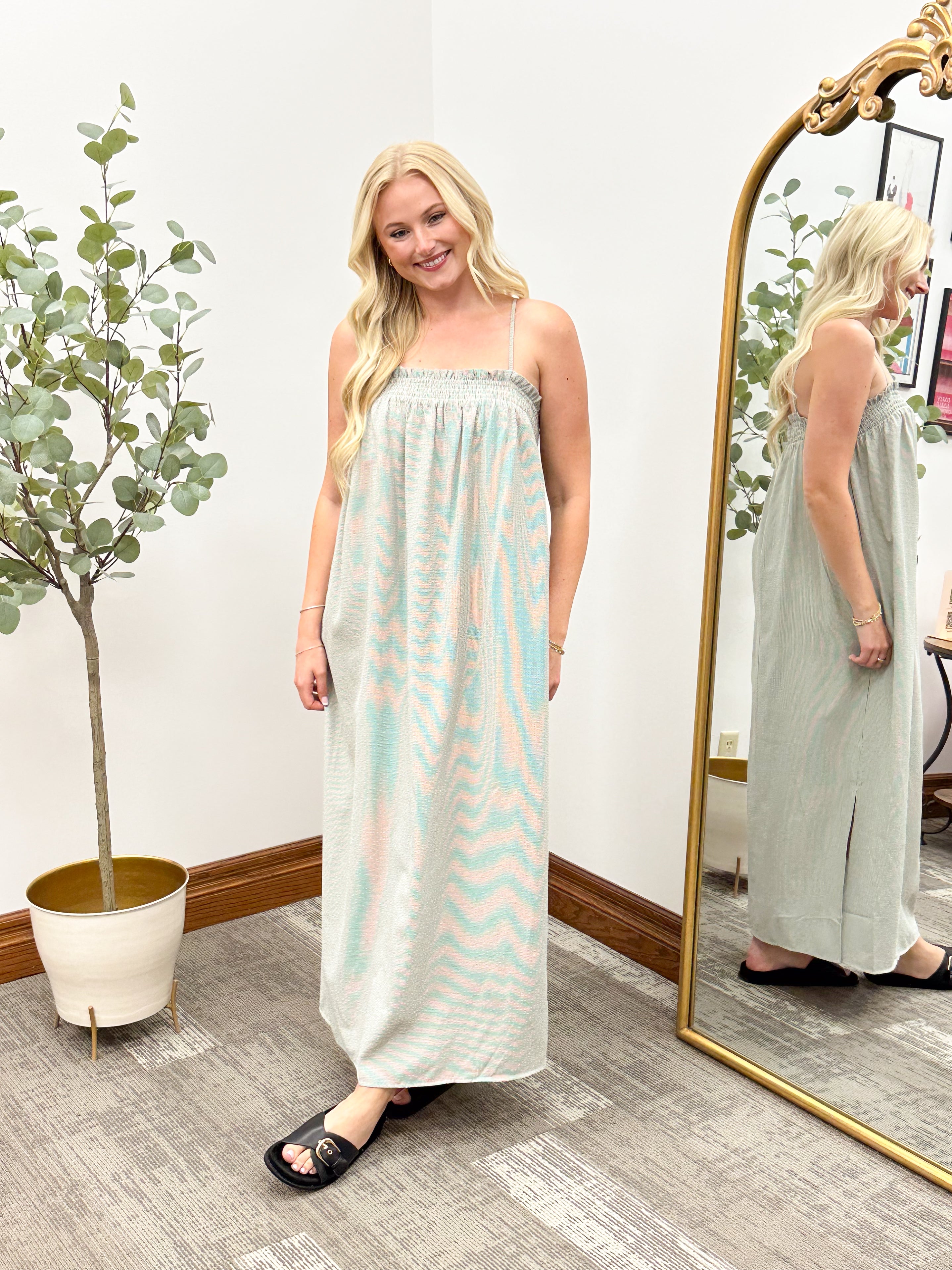 Smocked Pin Striped Midi Dress, Cute black striped maxi dress, flowy maxi dress, dresses with pockets