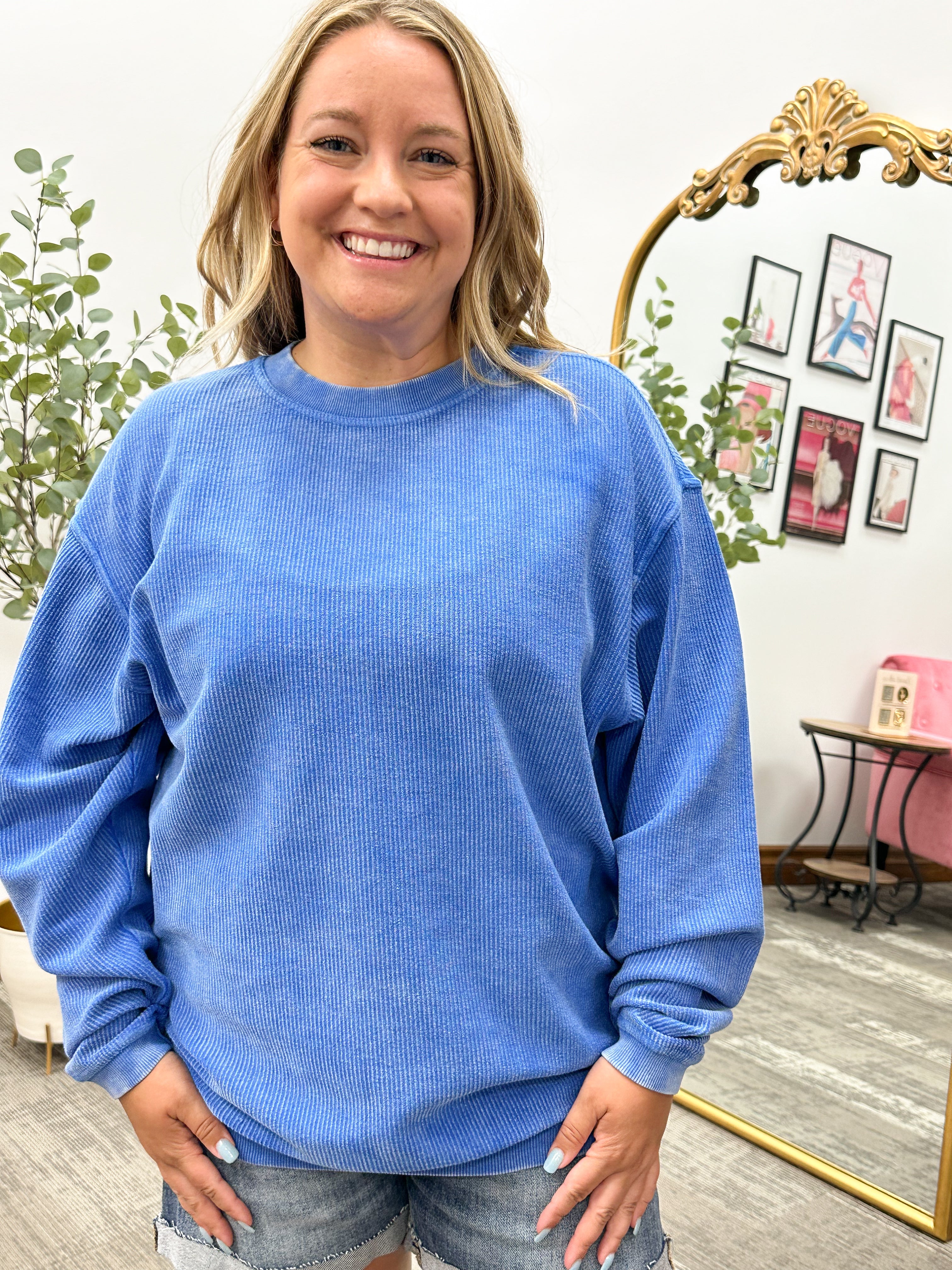 Evelyn Corded Crewneck