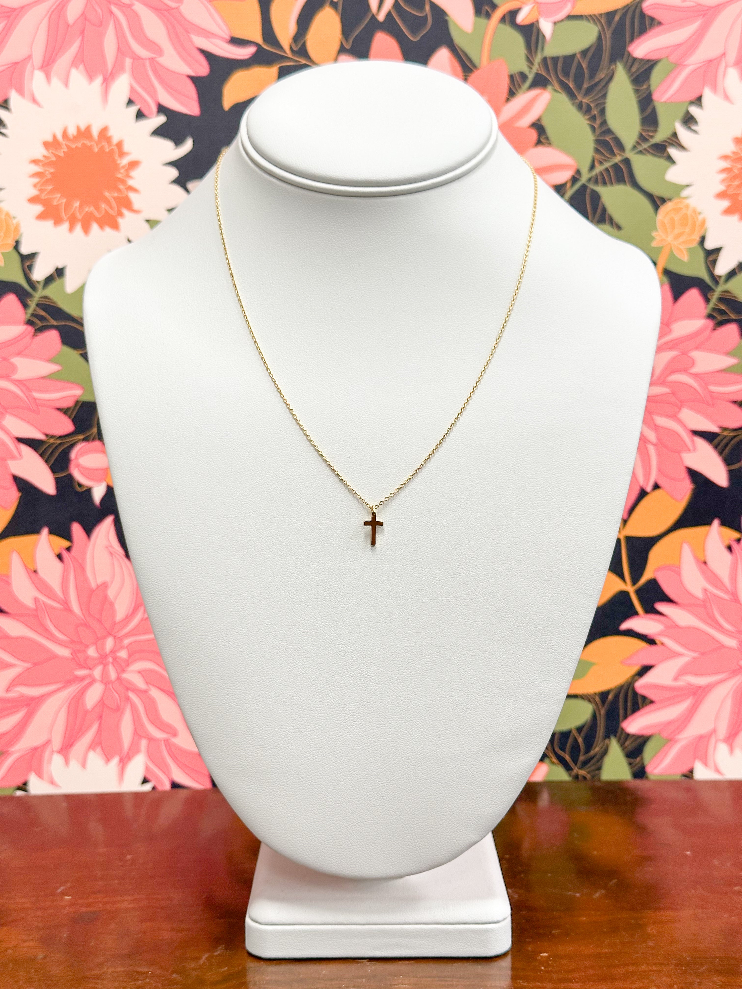 Gold Dipped Cross Charm Necklace