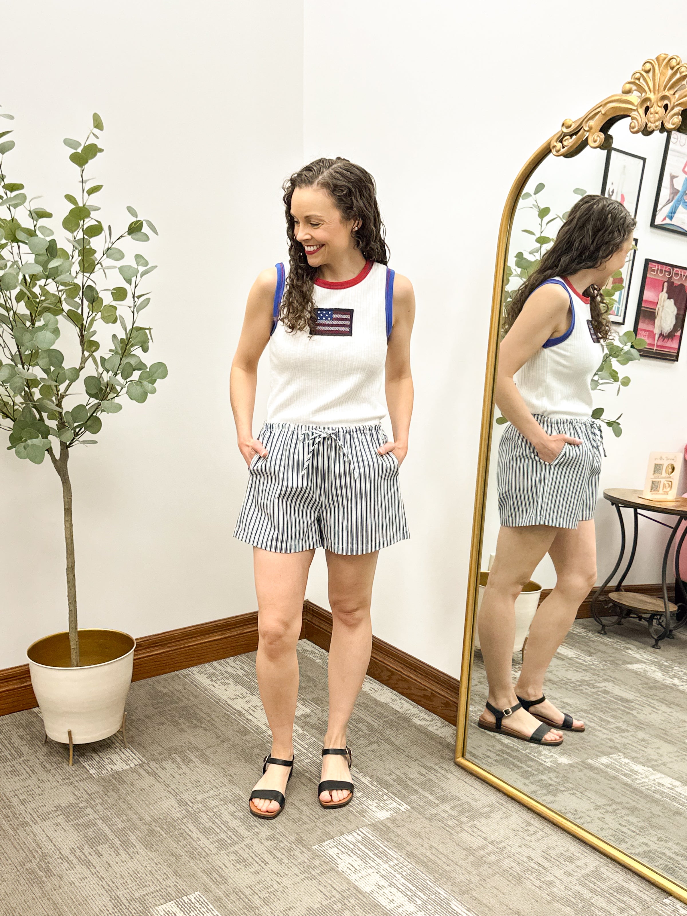 American Flag Patch Tank Top