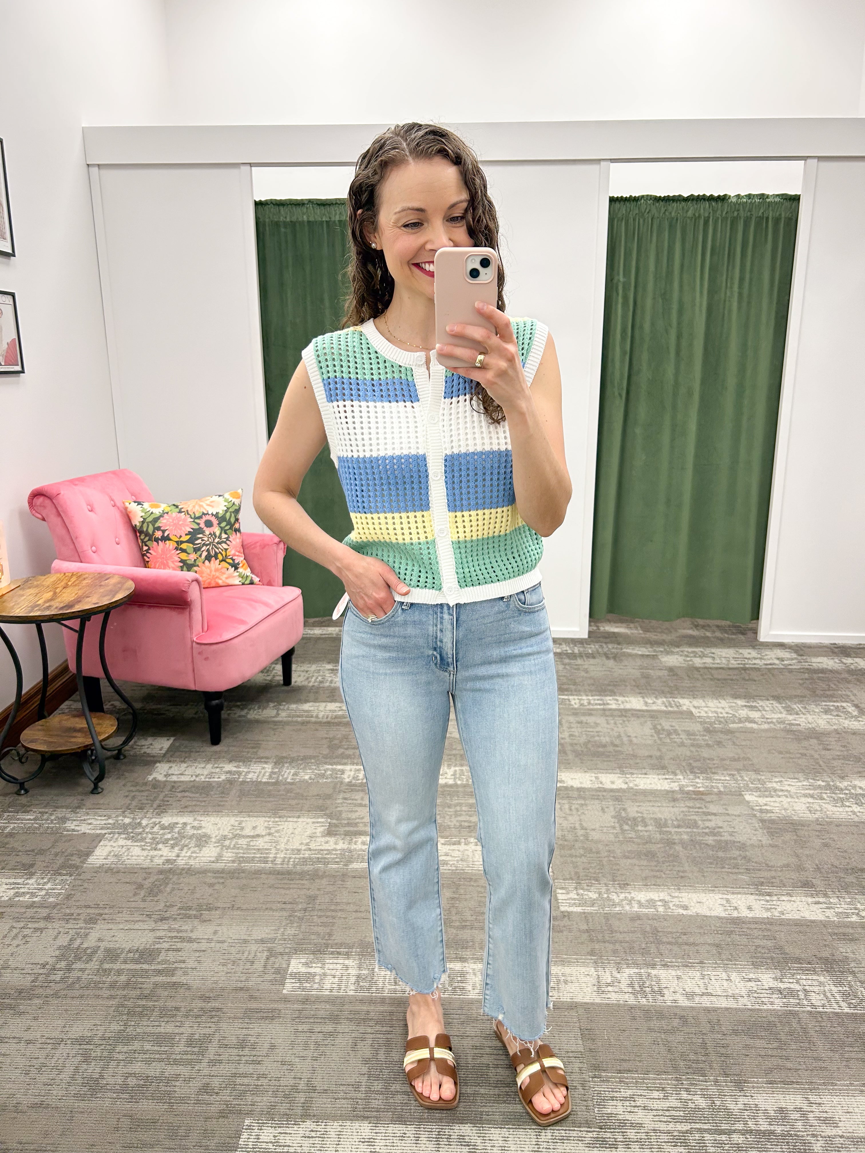 Color Block Knit Sweater Vest