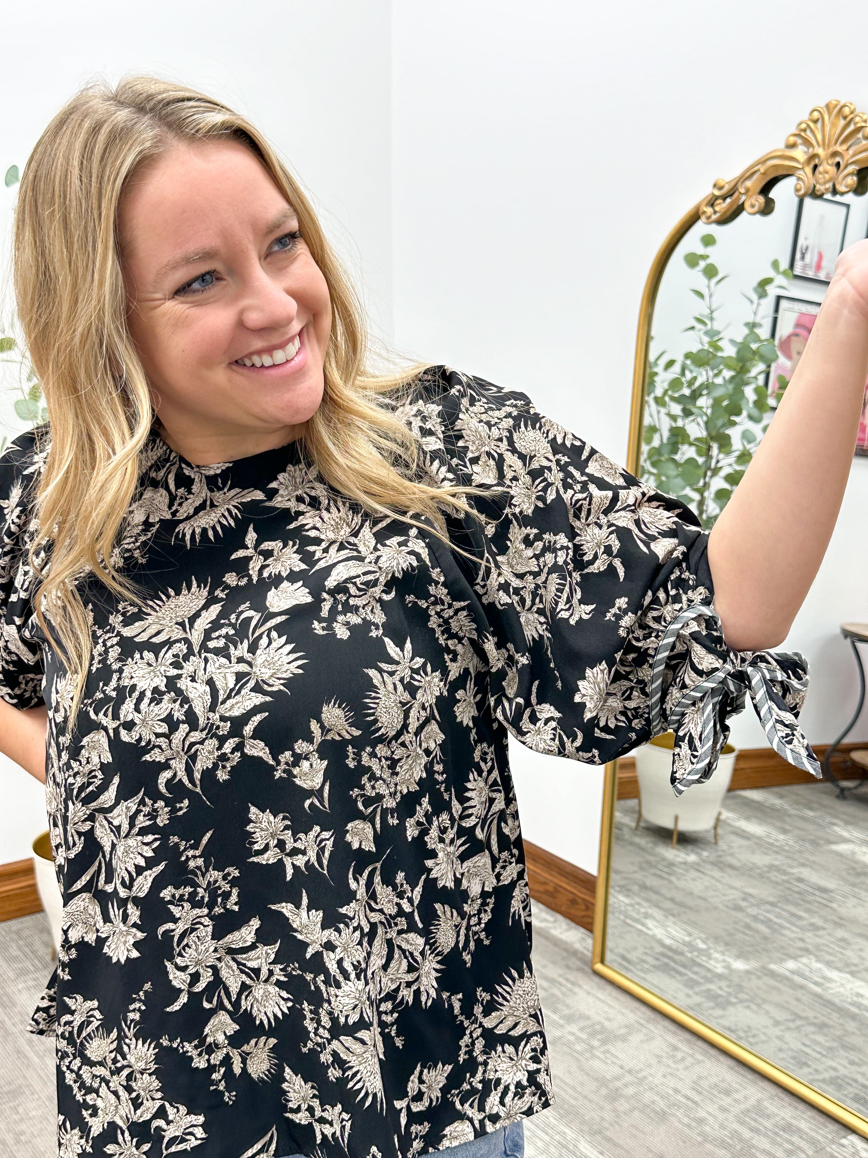 Floral 3/4 Sleeve Blouse