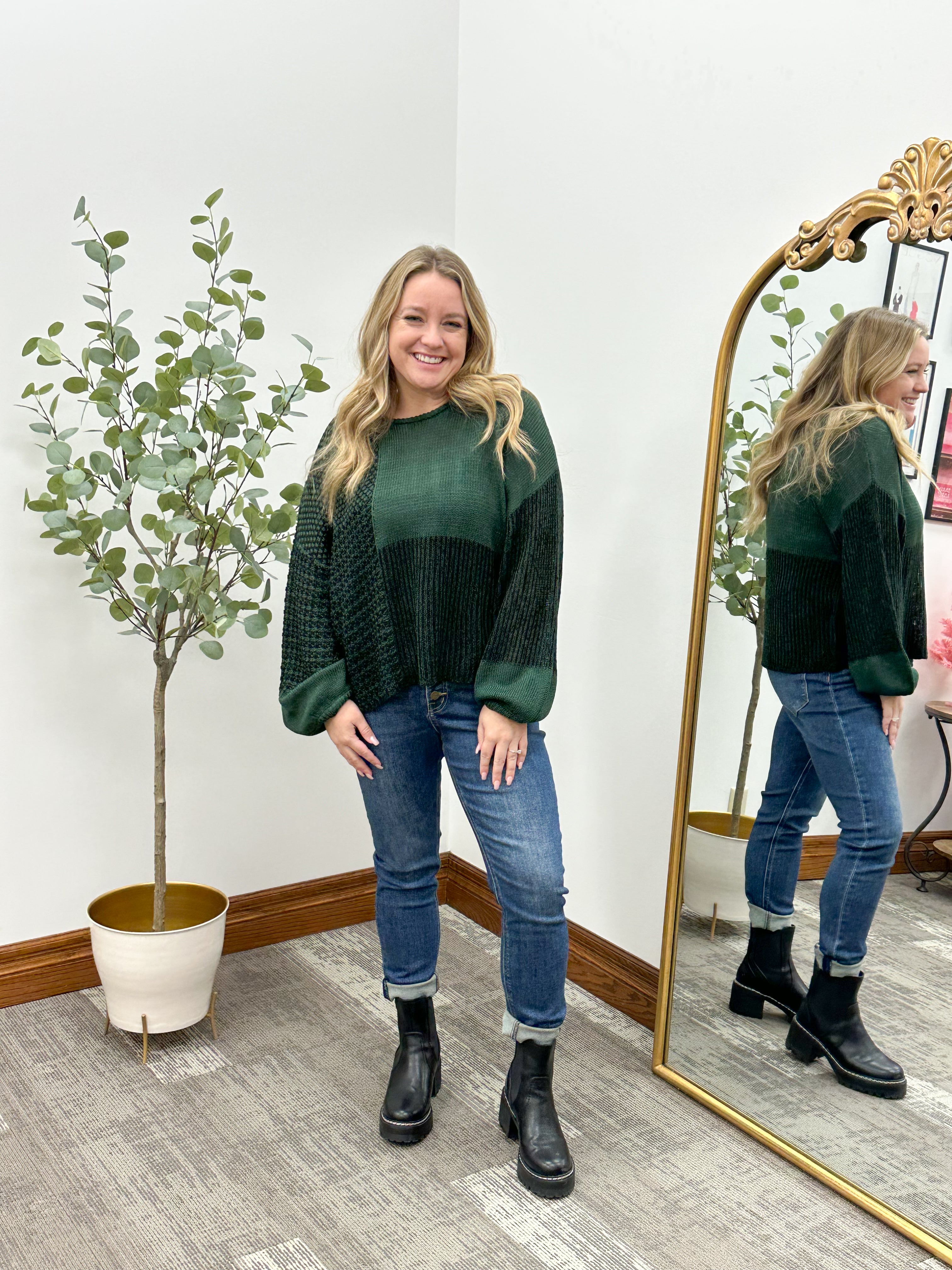 Tie Back Colorblock Sweater