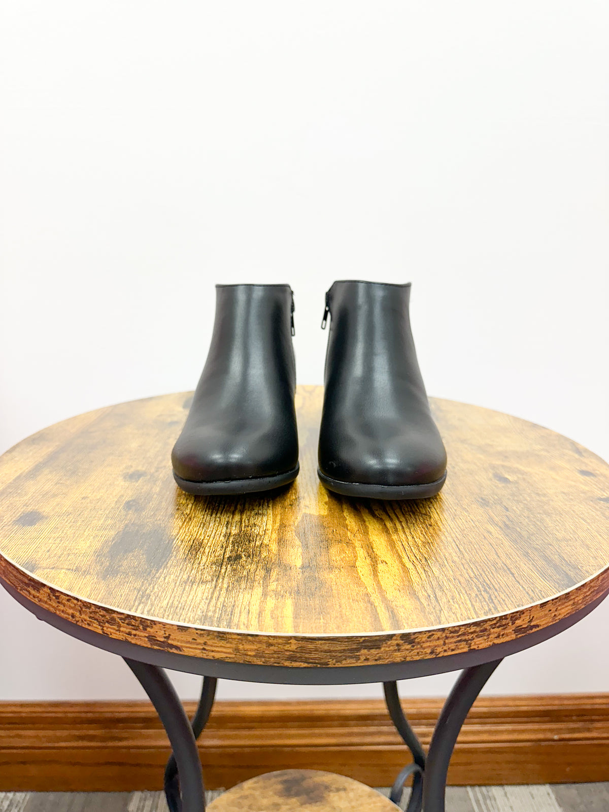 Aurora Black Heeled Ankle Bootie