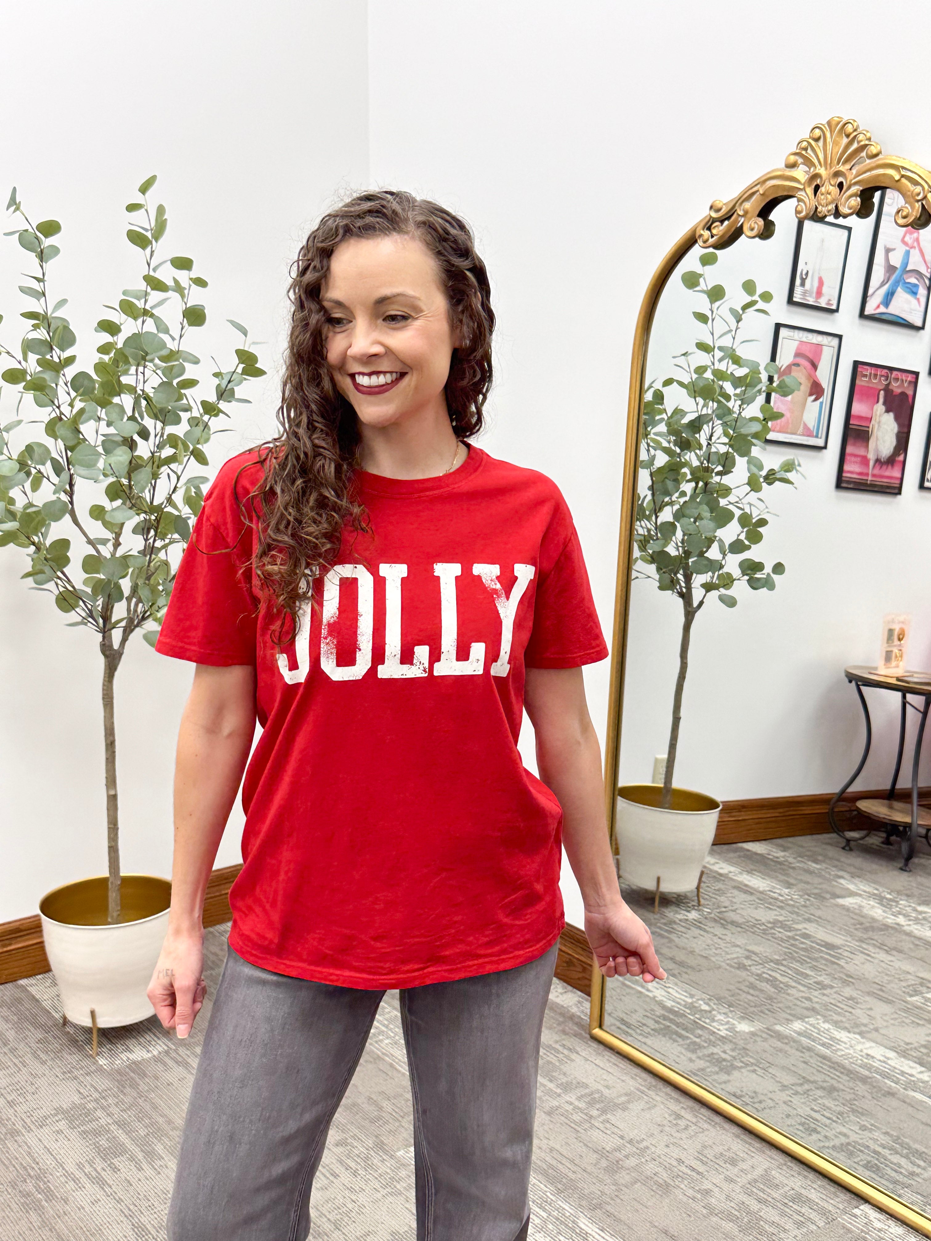 Jolly Red Boyfriend Fit Tee (Z Supply)