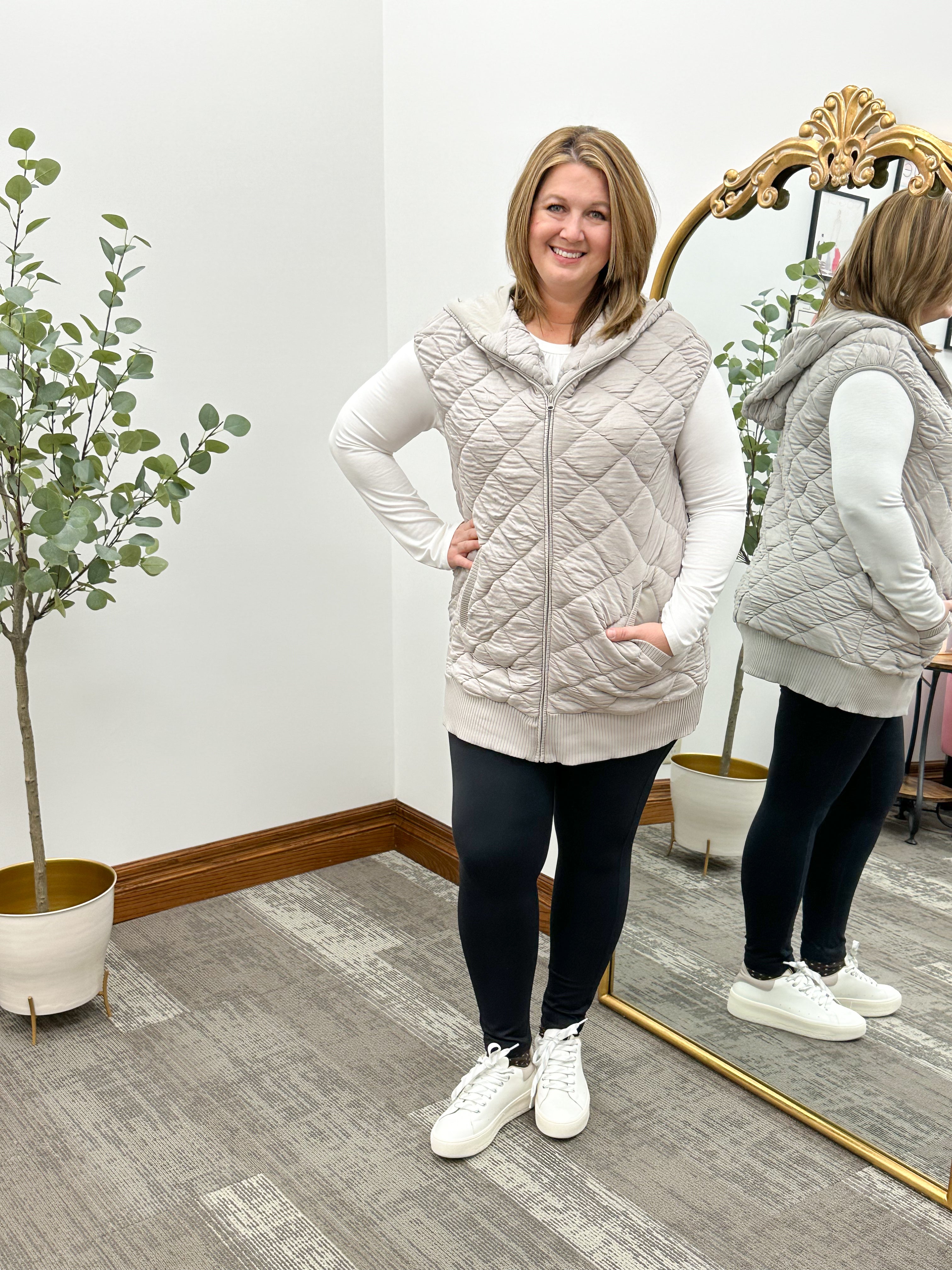 Oversized Hooded Quilted Vest