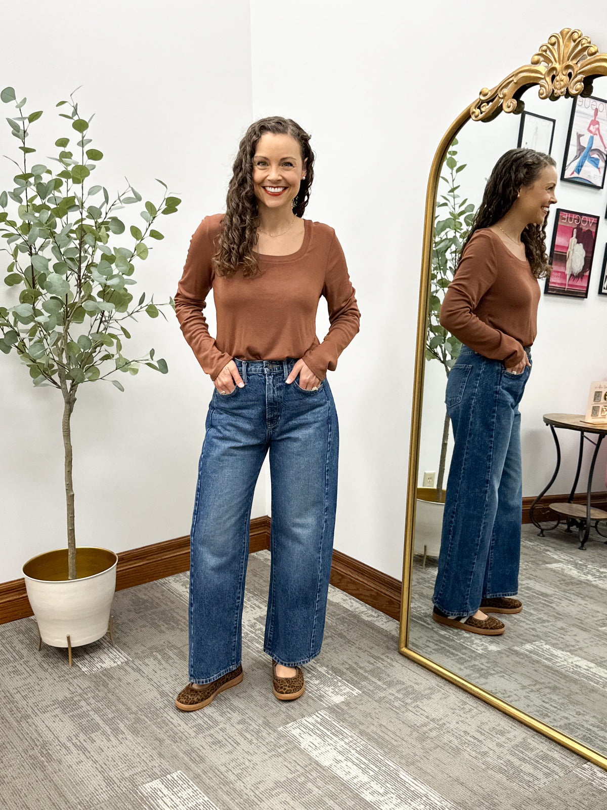 Lauren Brown Long Sleeve Top