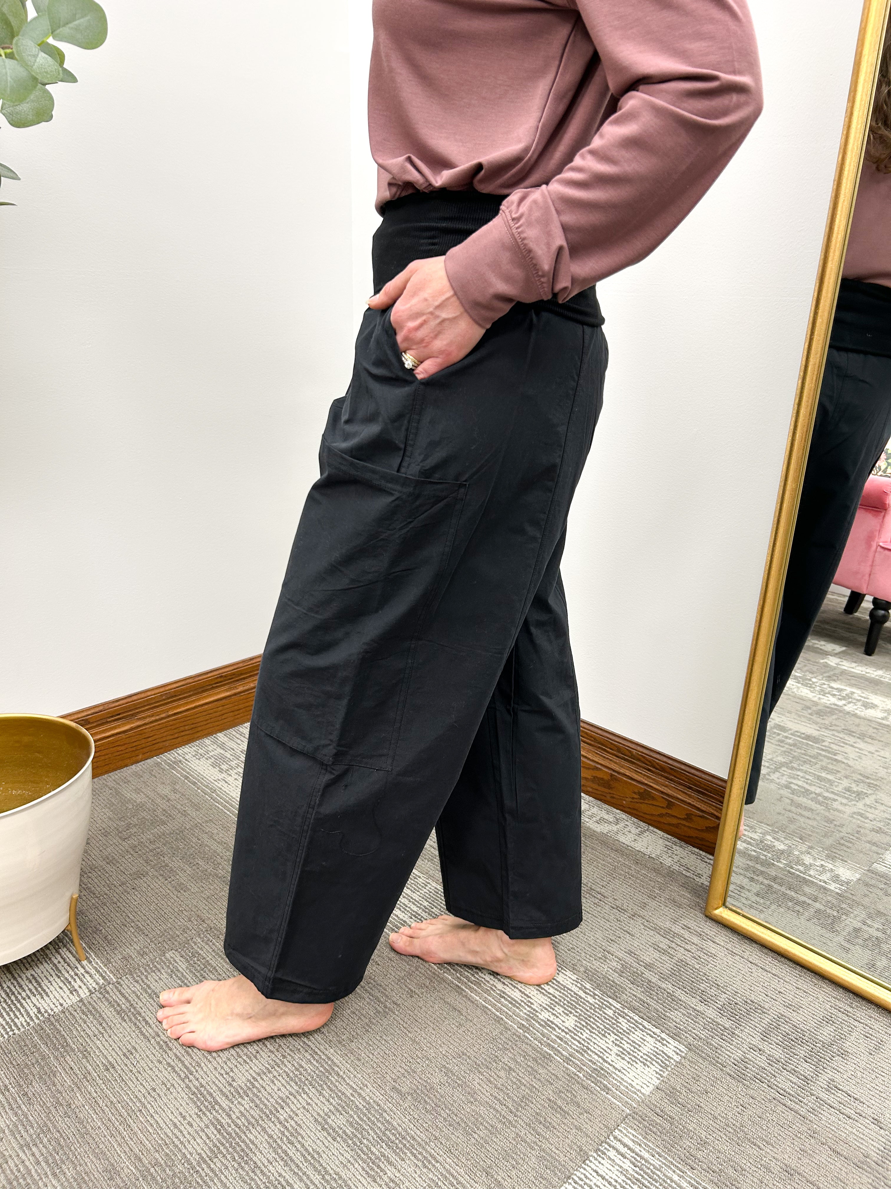 Wide Leg Athleisure Ankle Pants