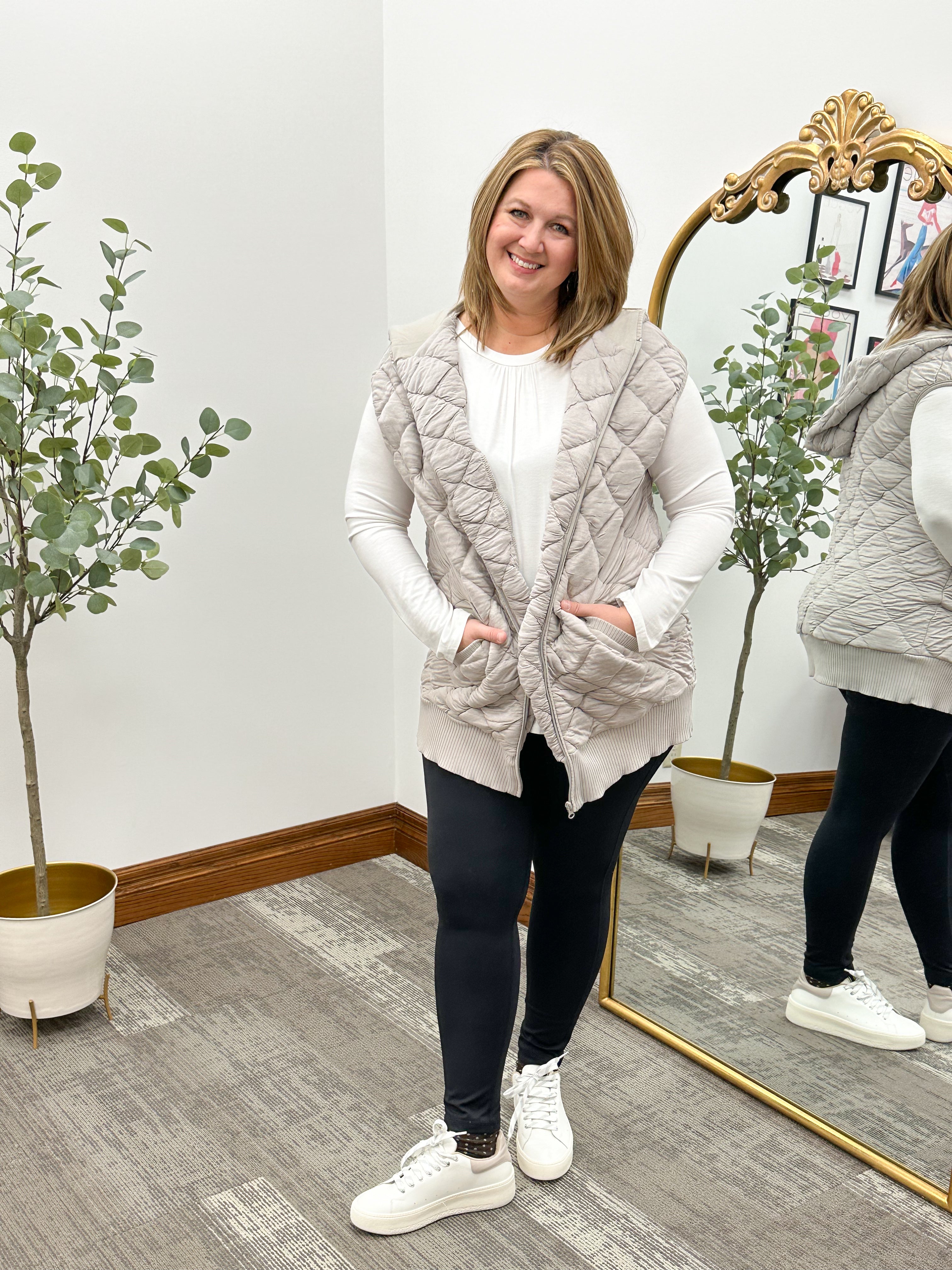 Oversized Hooded Quilted Vest