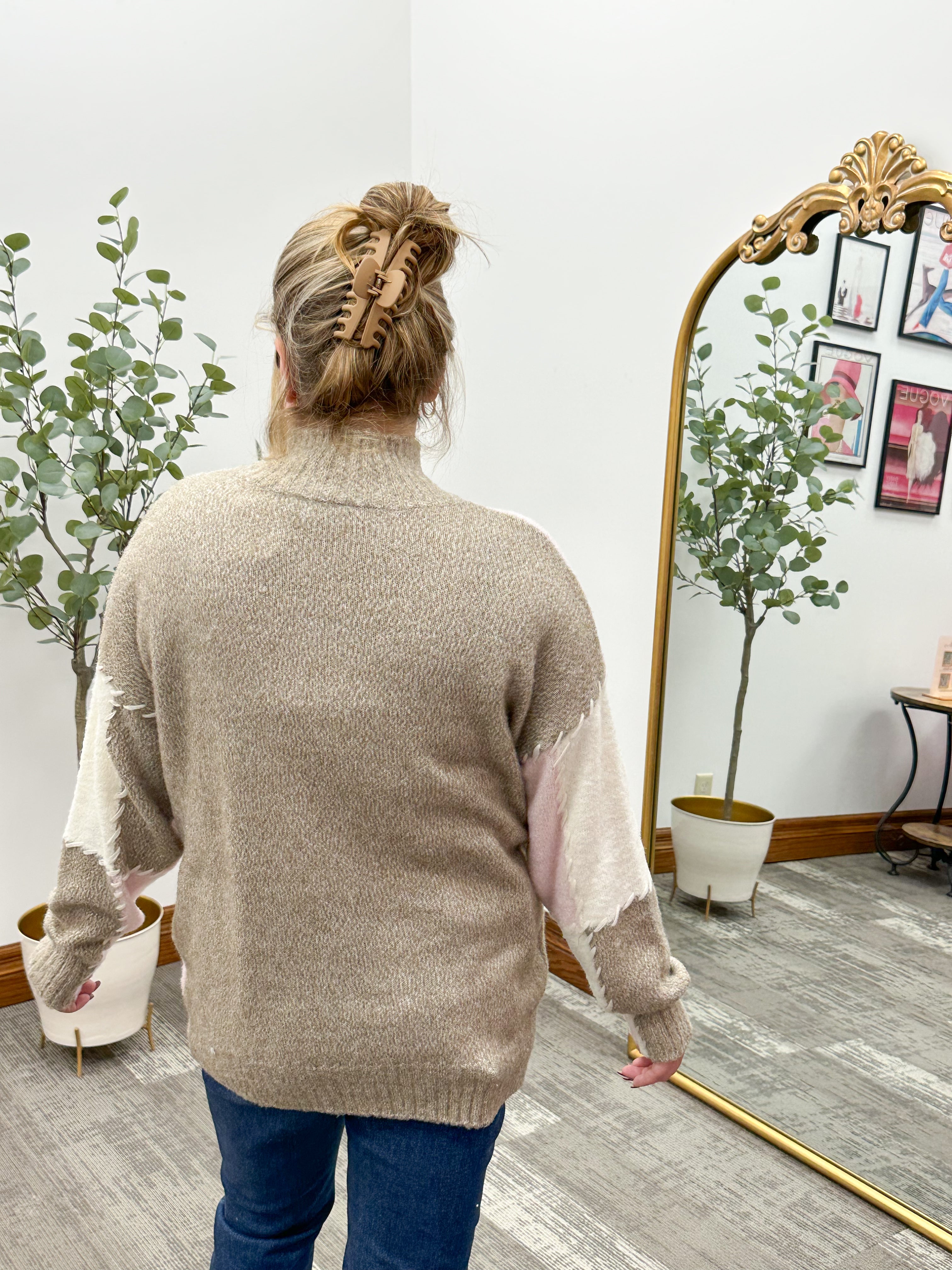 Whip Stitch Colorblock Sweater
