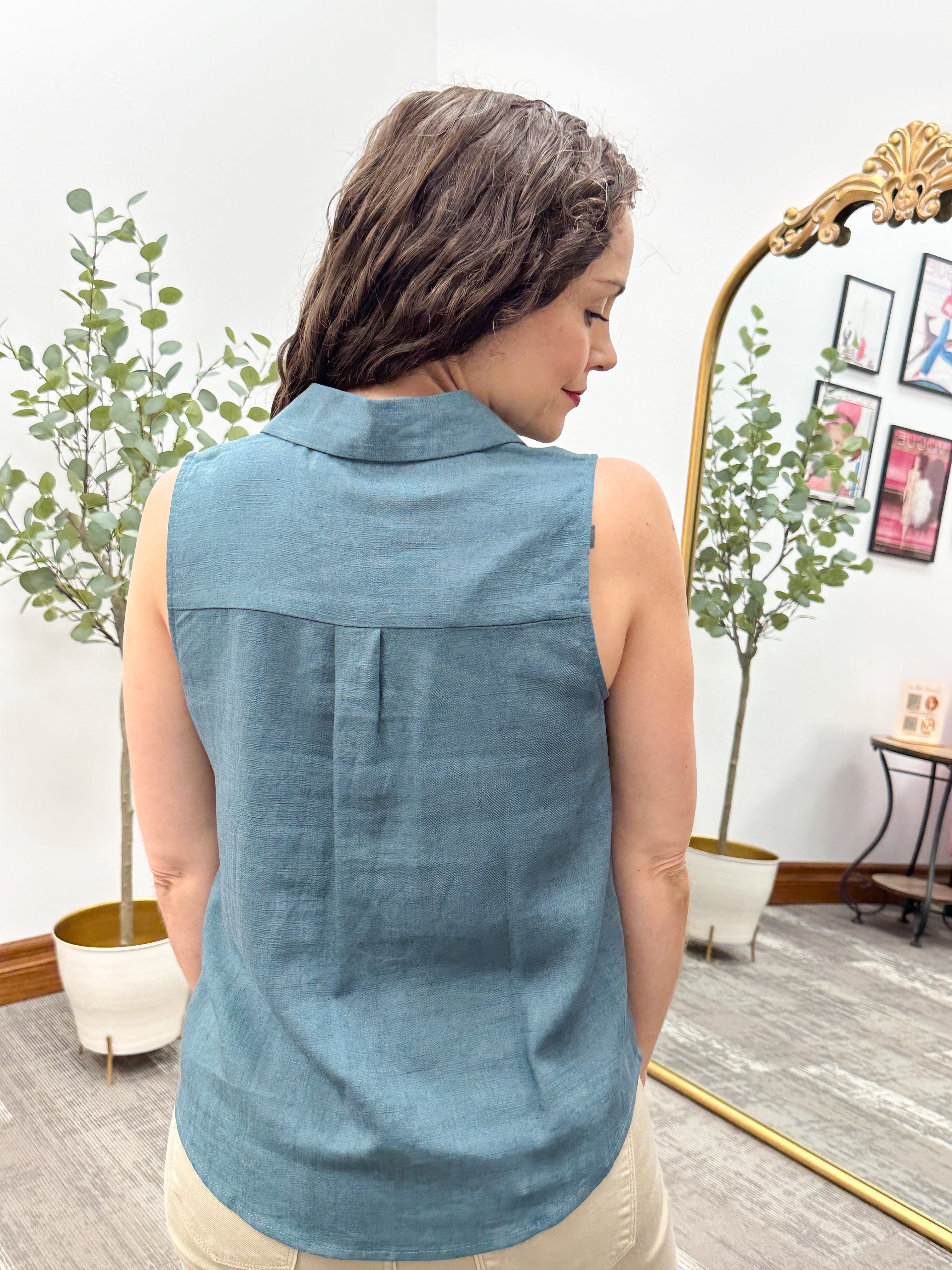 Tahlia Button Up Tank Top