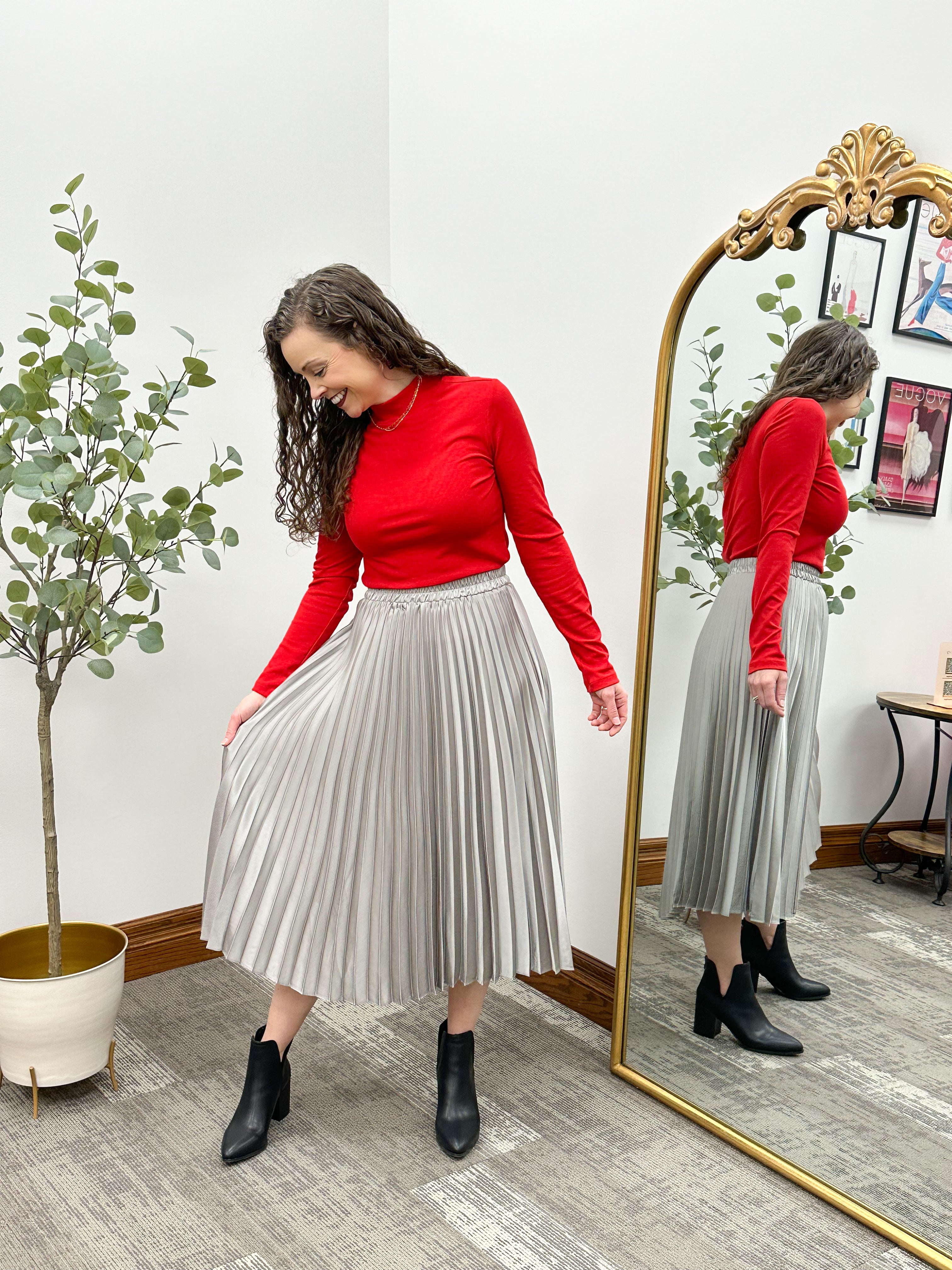 Long Sleeve Ribbed Mock Neck Top