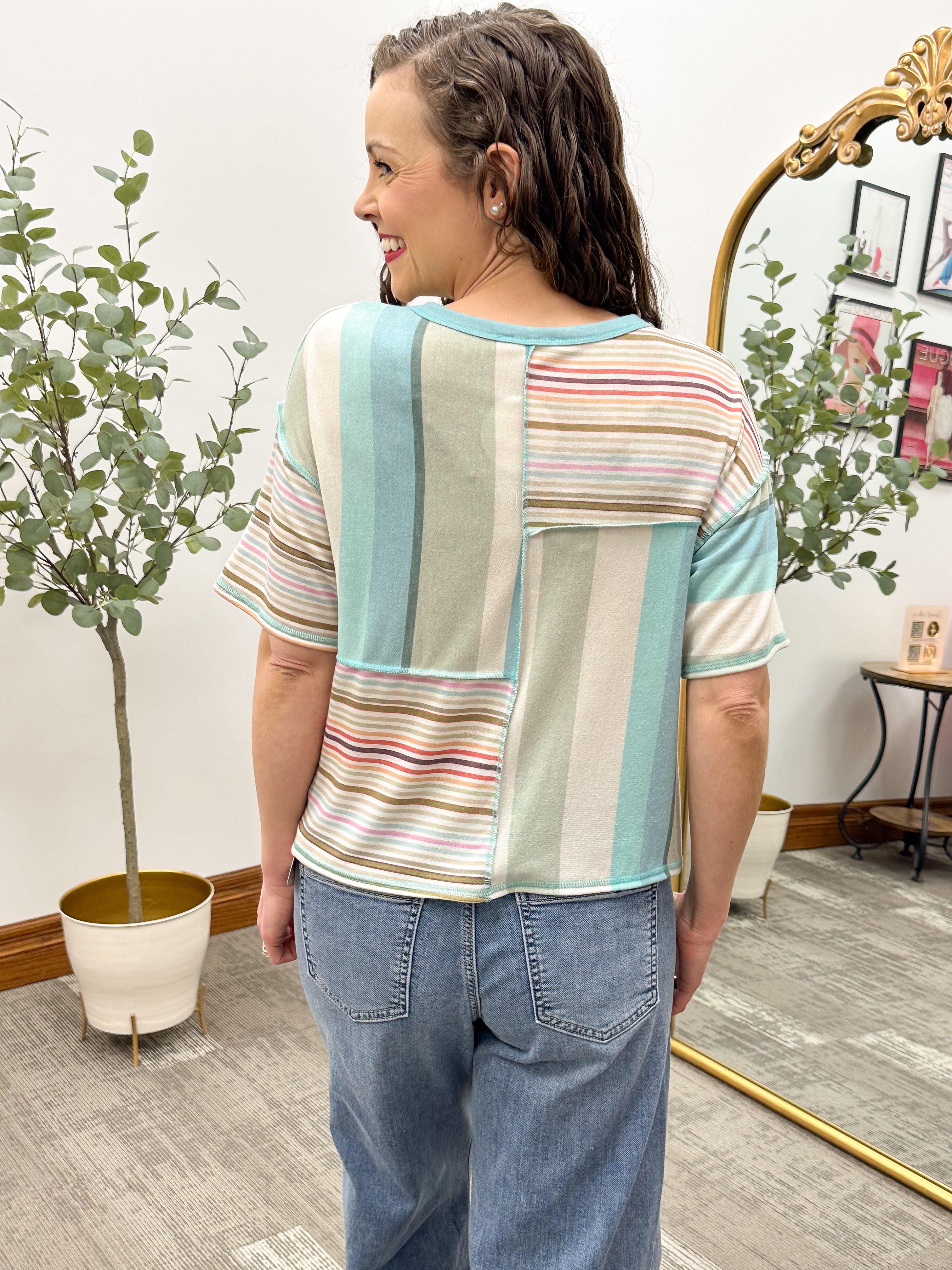 Striped Color Block T-Shirt