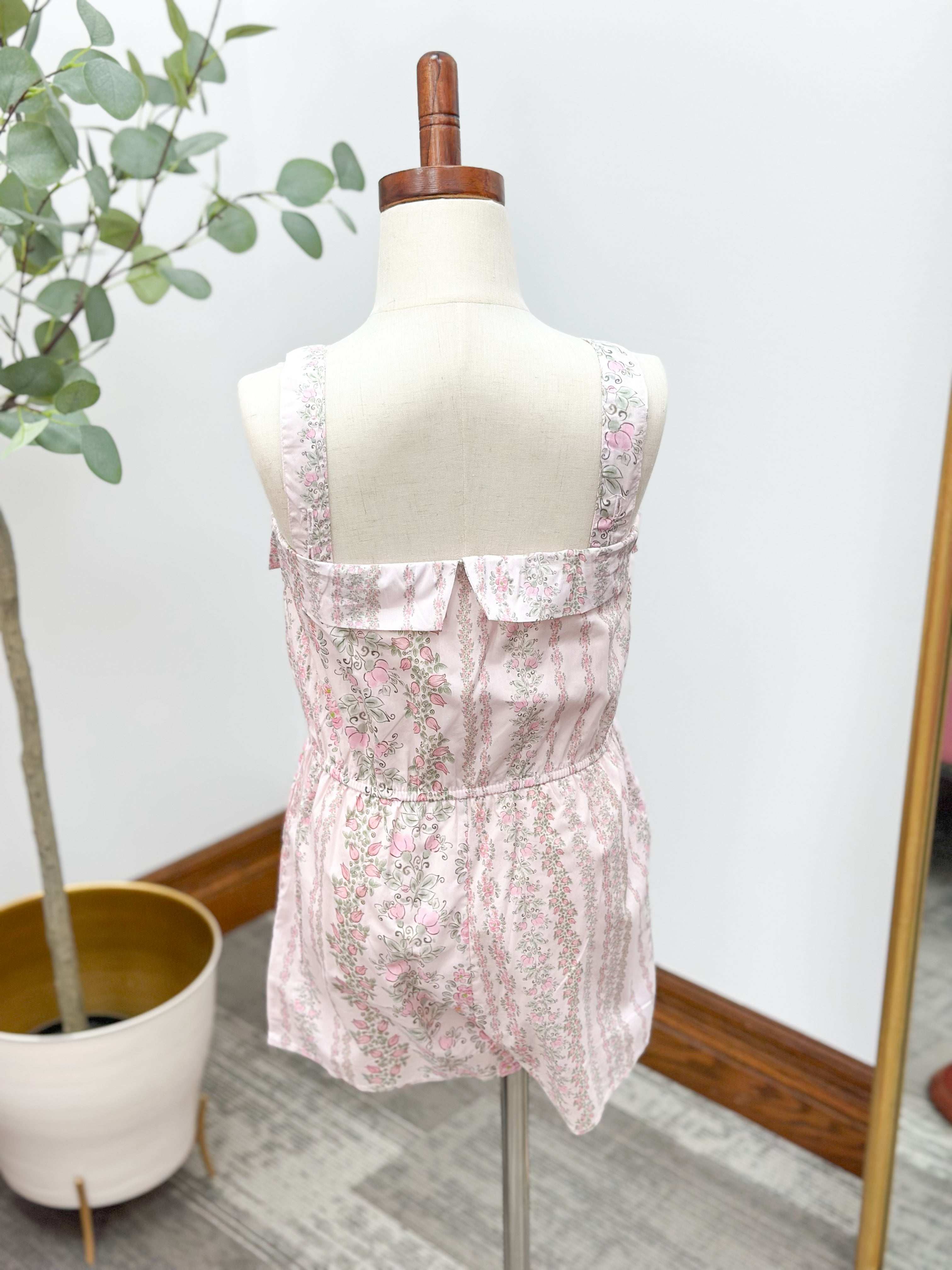 Girls Pink Floral Romper