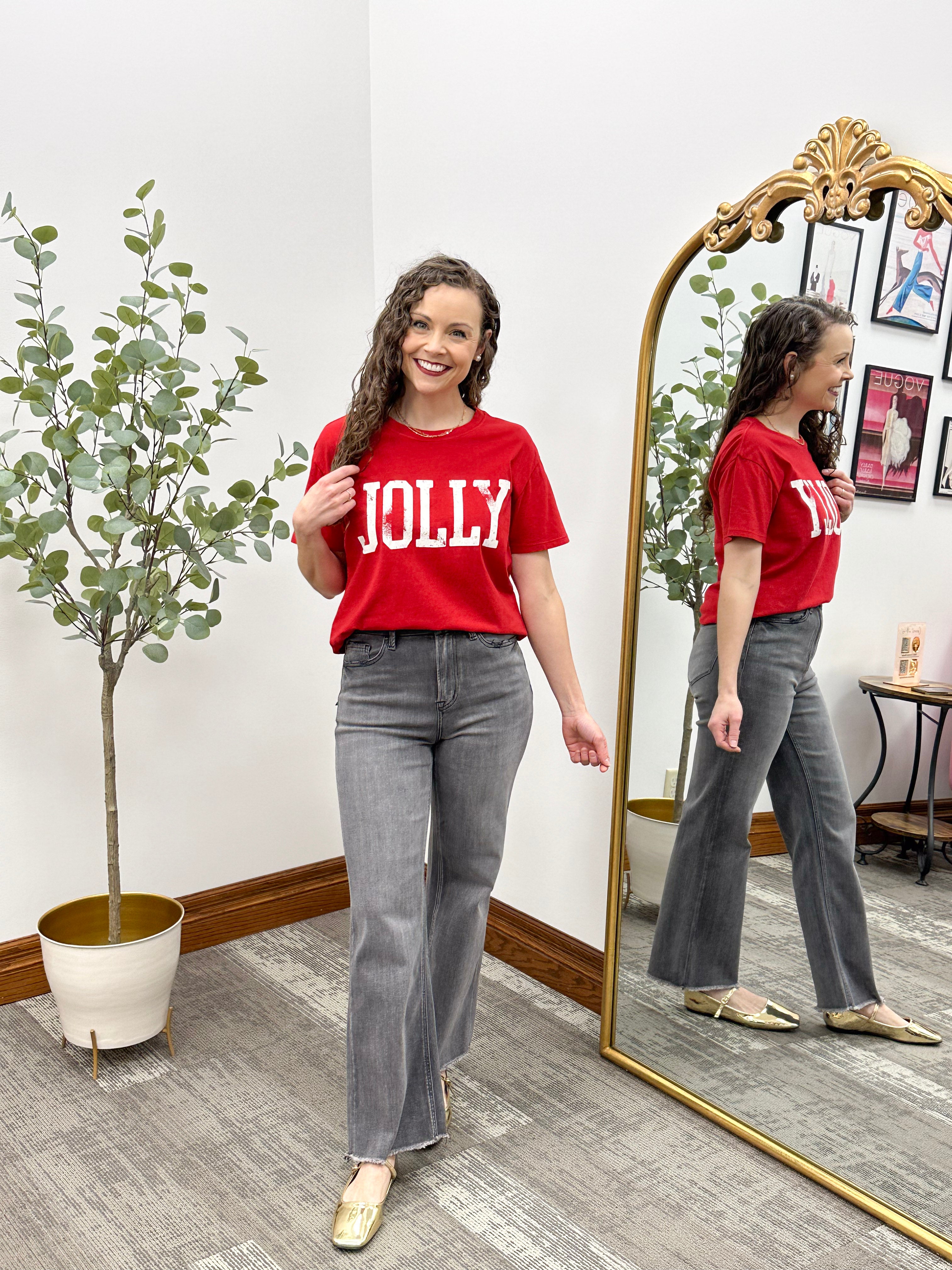 Jolly Red Boyfriend Fit Tee (Z Supply)