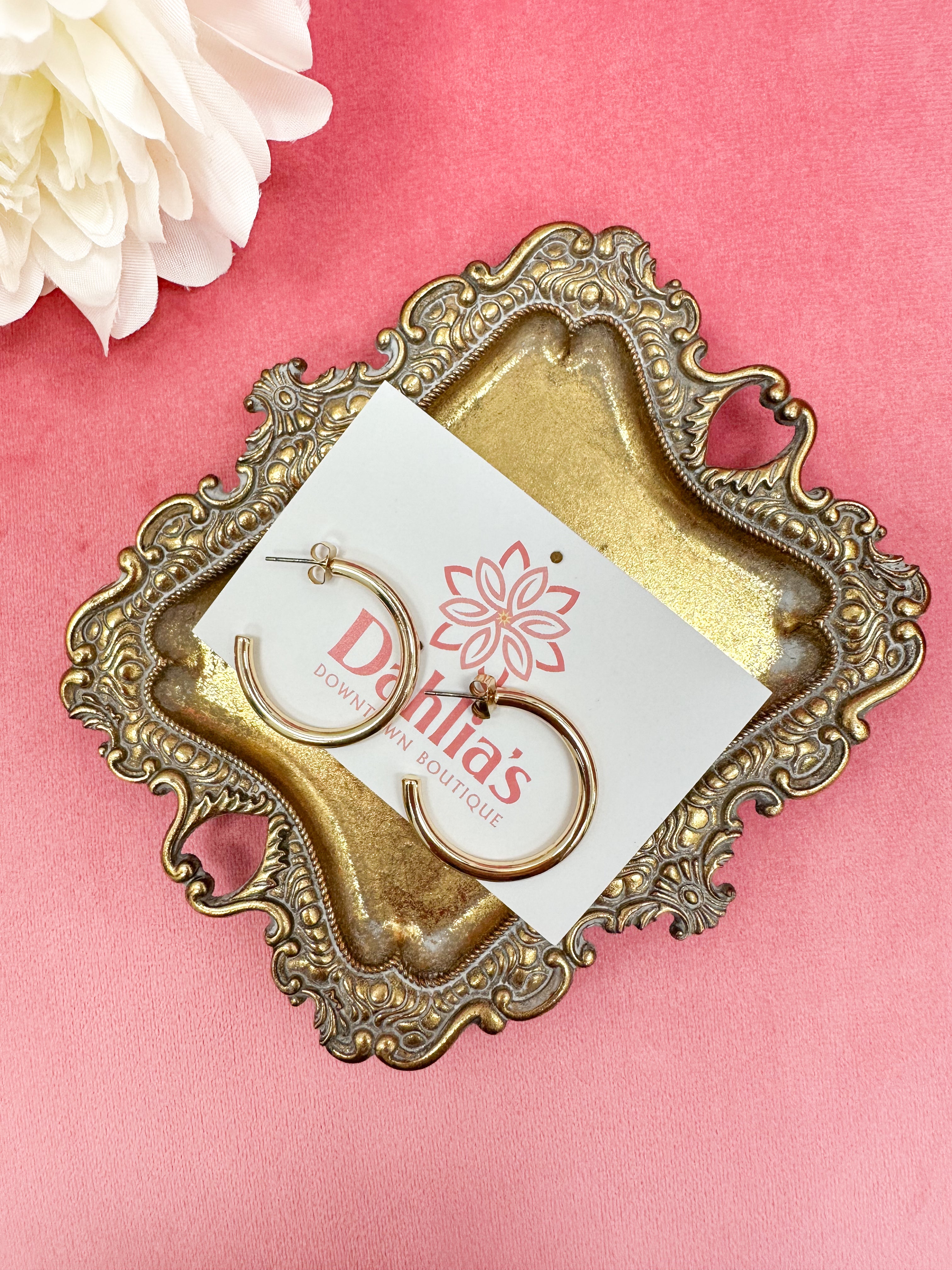 Gold Classic Tube Hoop Earrings