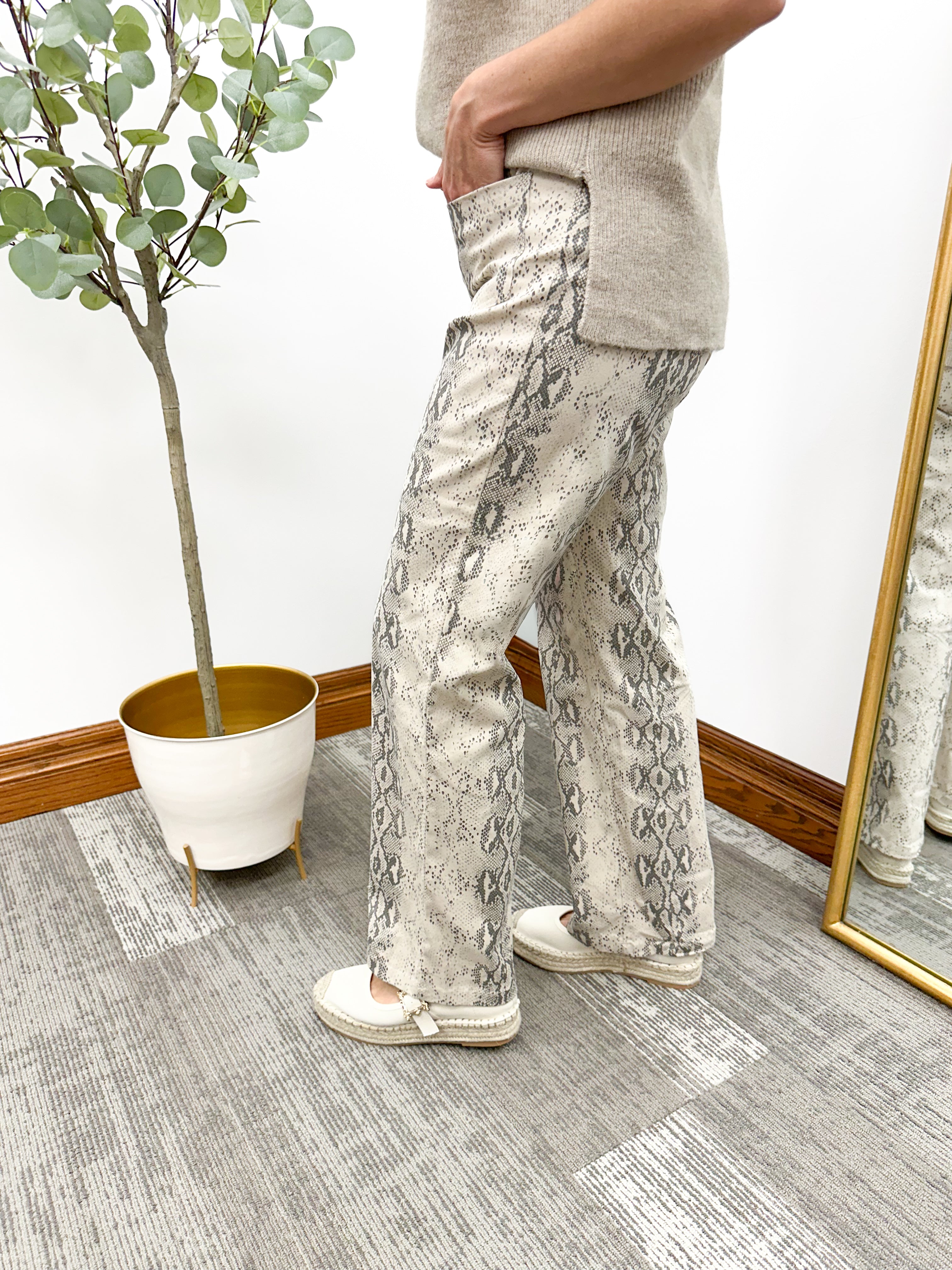 Snake Print Stretchy Pants