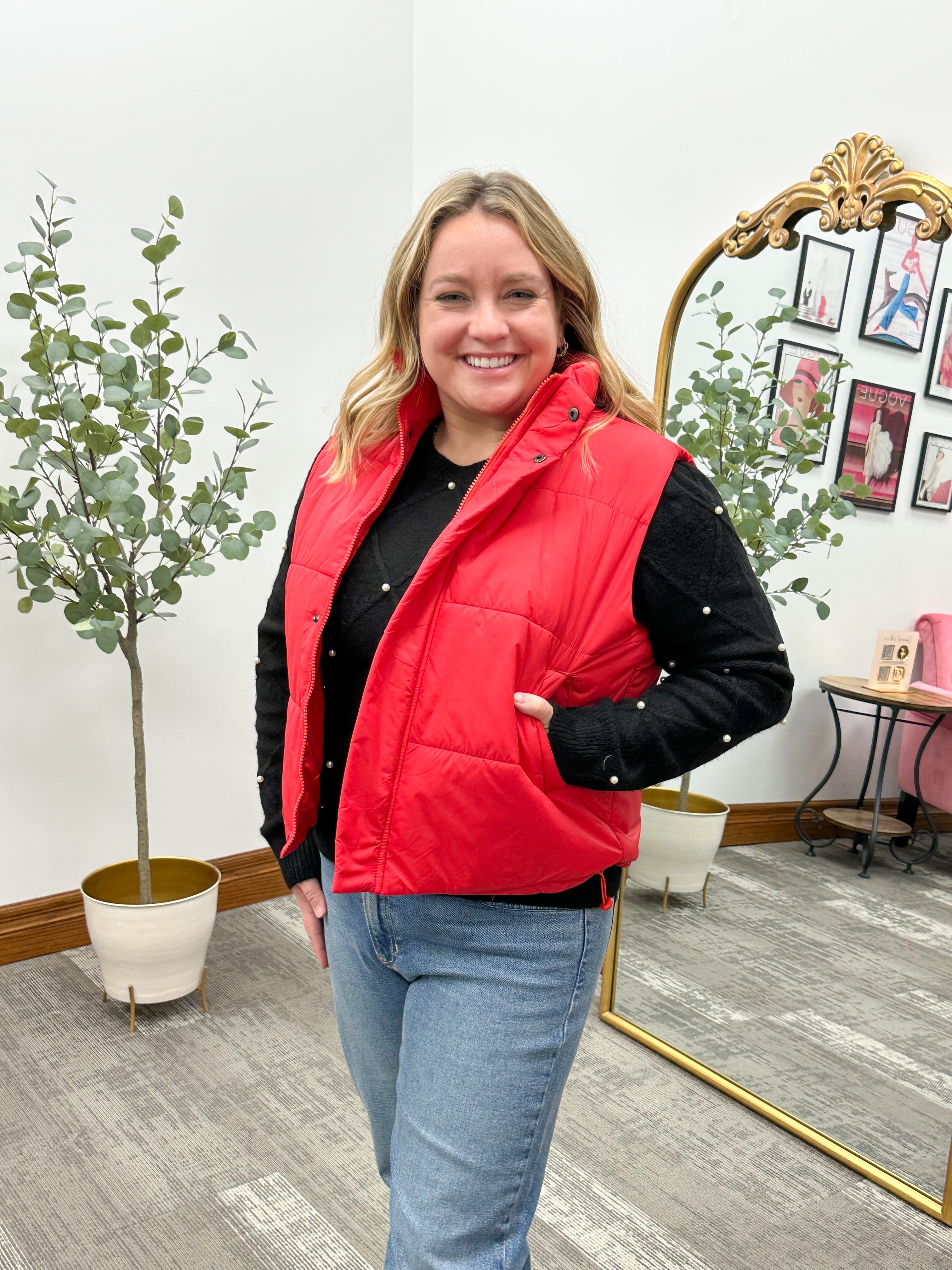 Red Puffer Vest