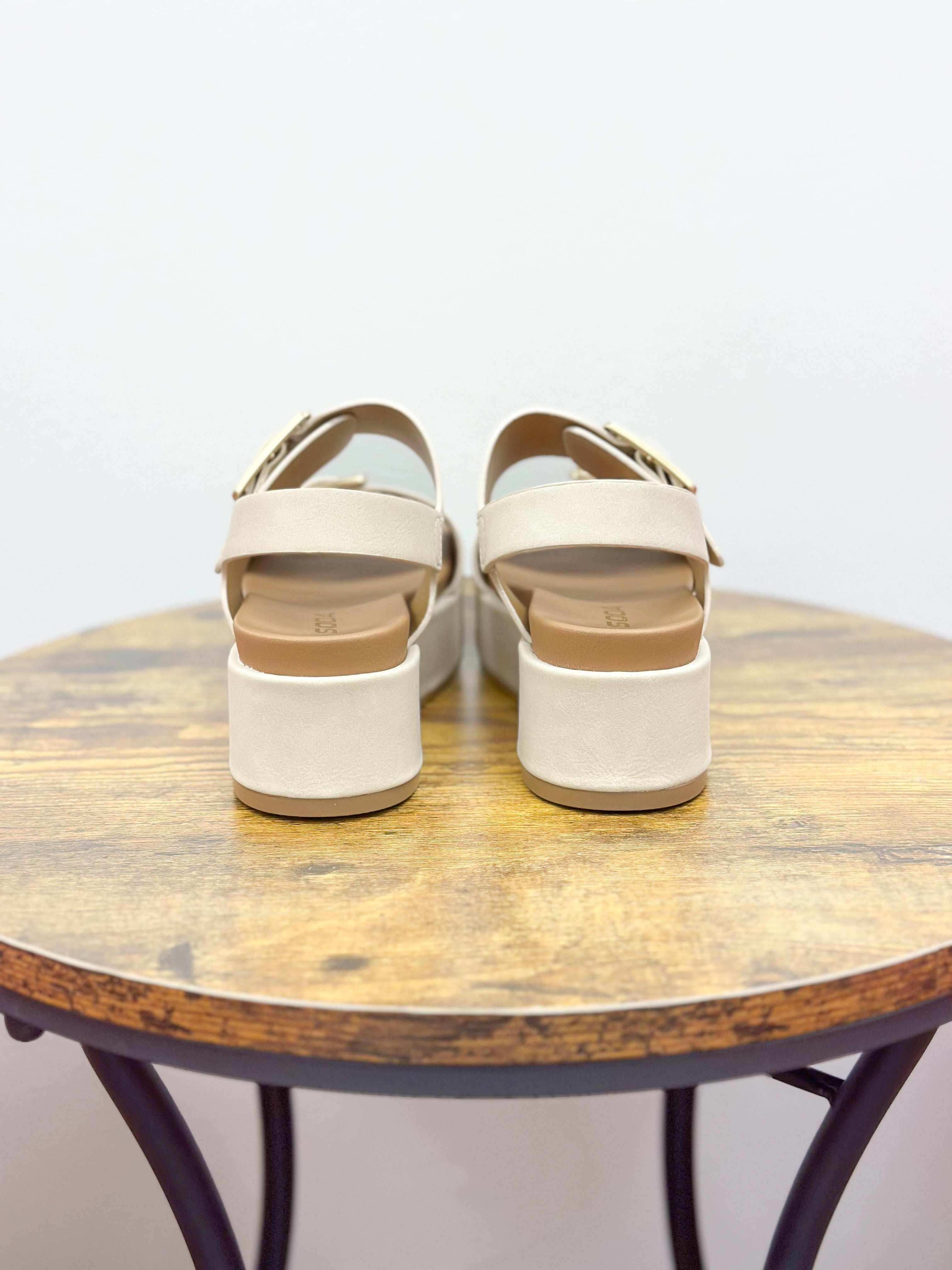 Billie Beige Platform Sandals