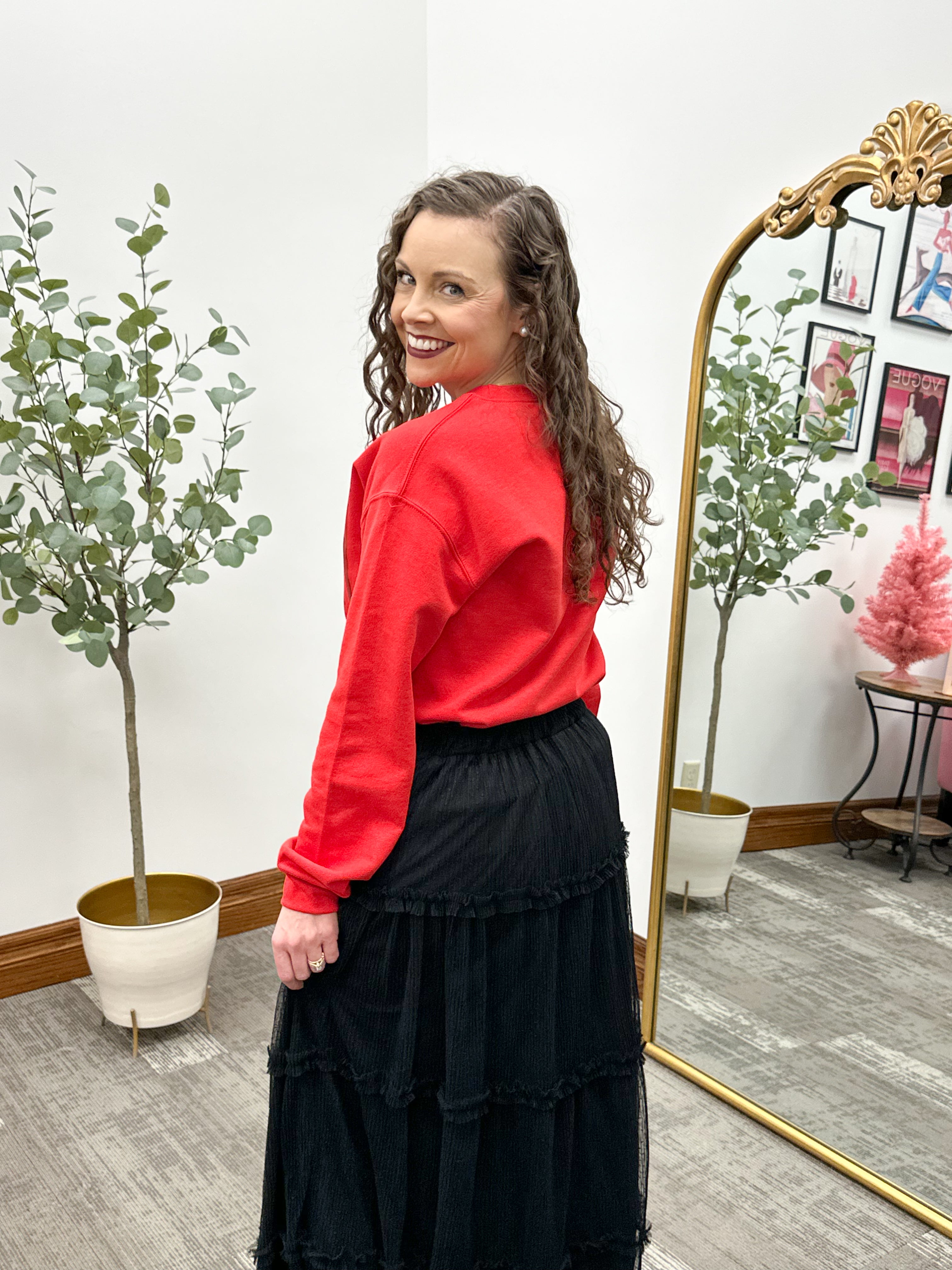 'MERRY' Red Graphic Sweatshirt