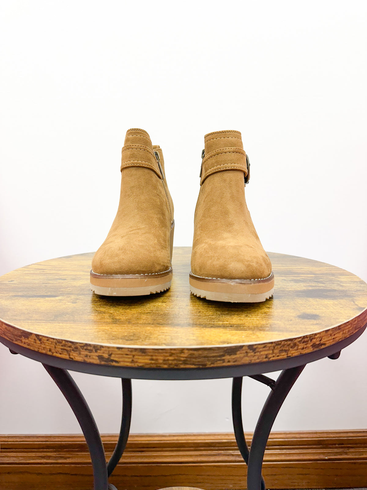 Corkys Intuition Camel Wedge Booties