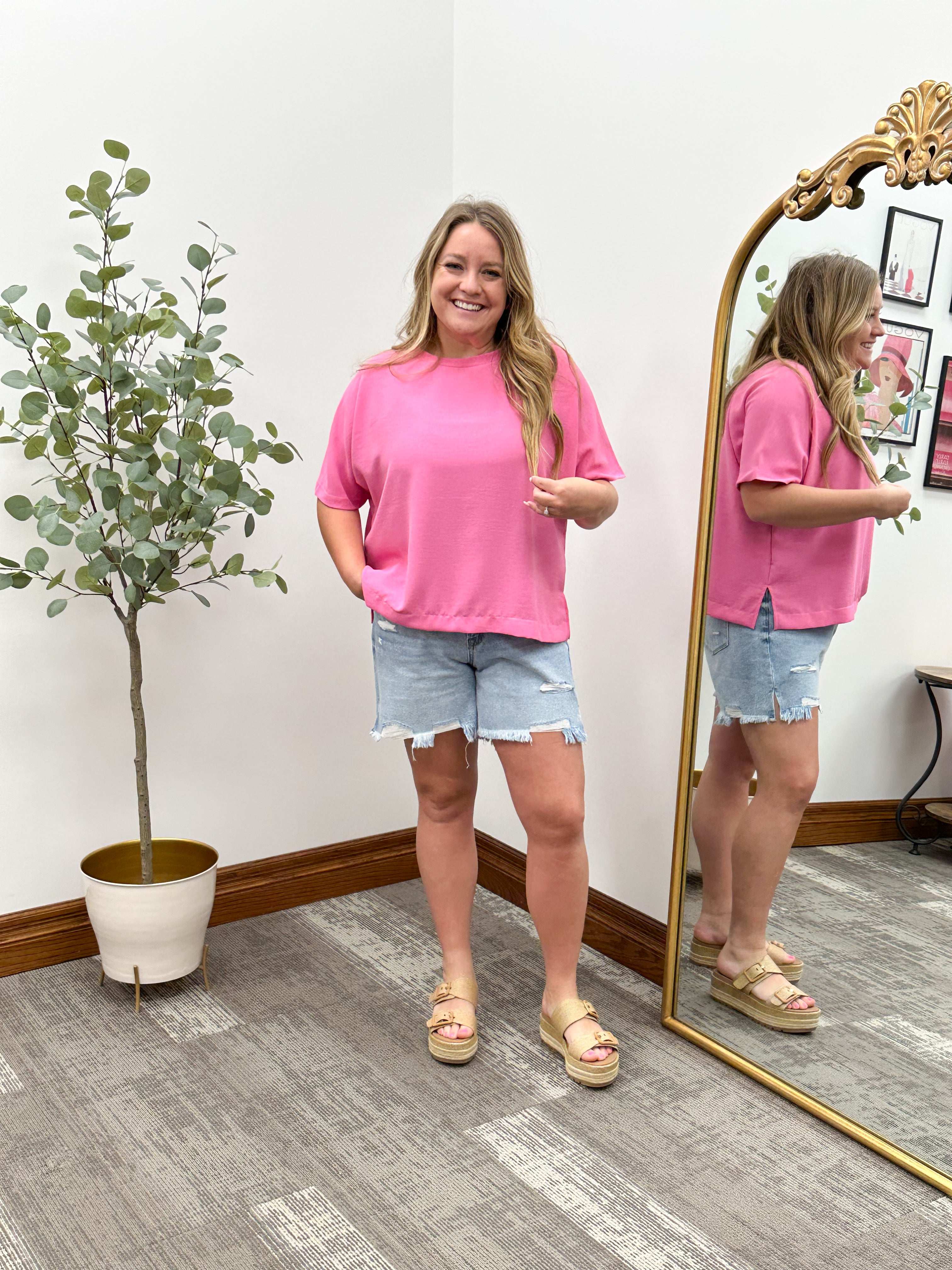 Peyton Pink Boxy Top