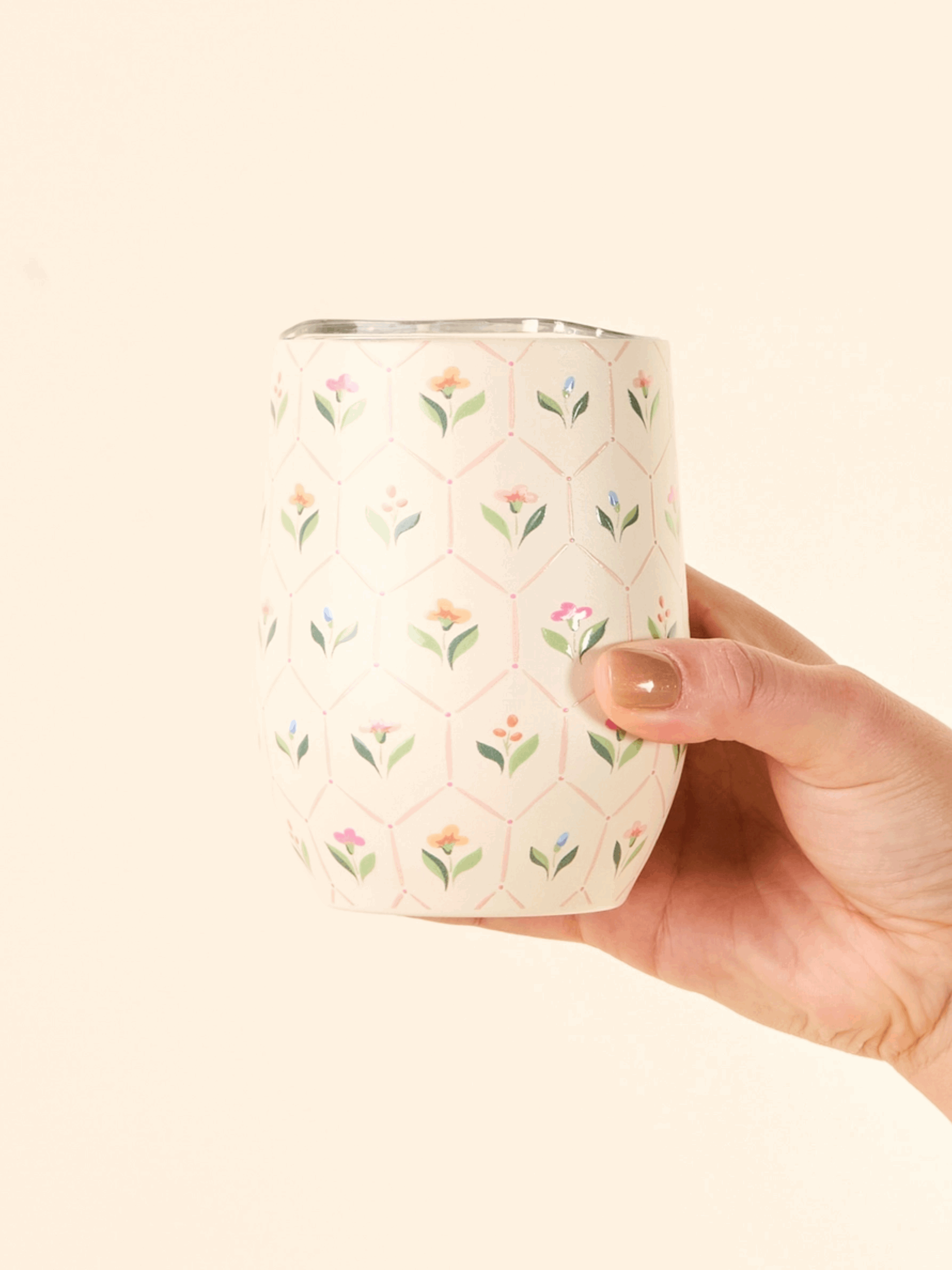 Floral Wine Tumbler