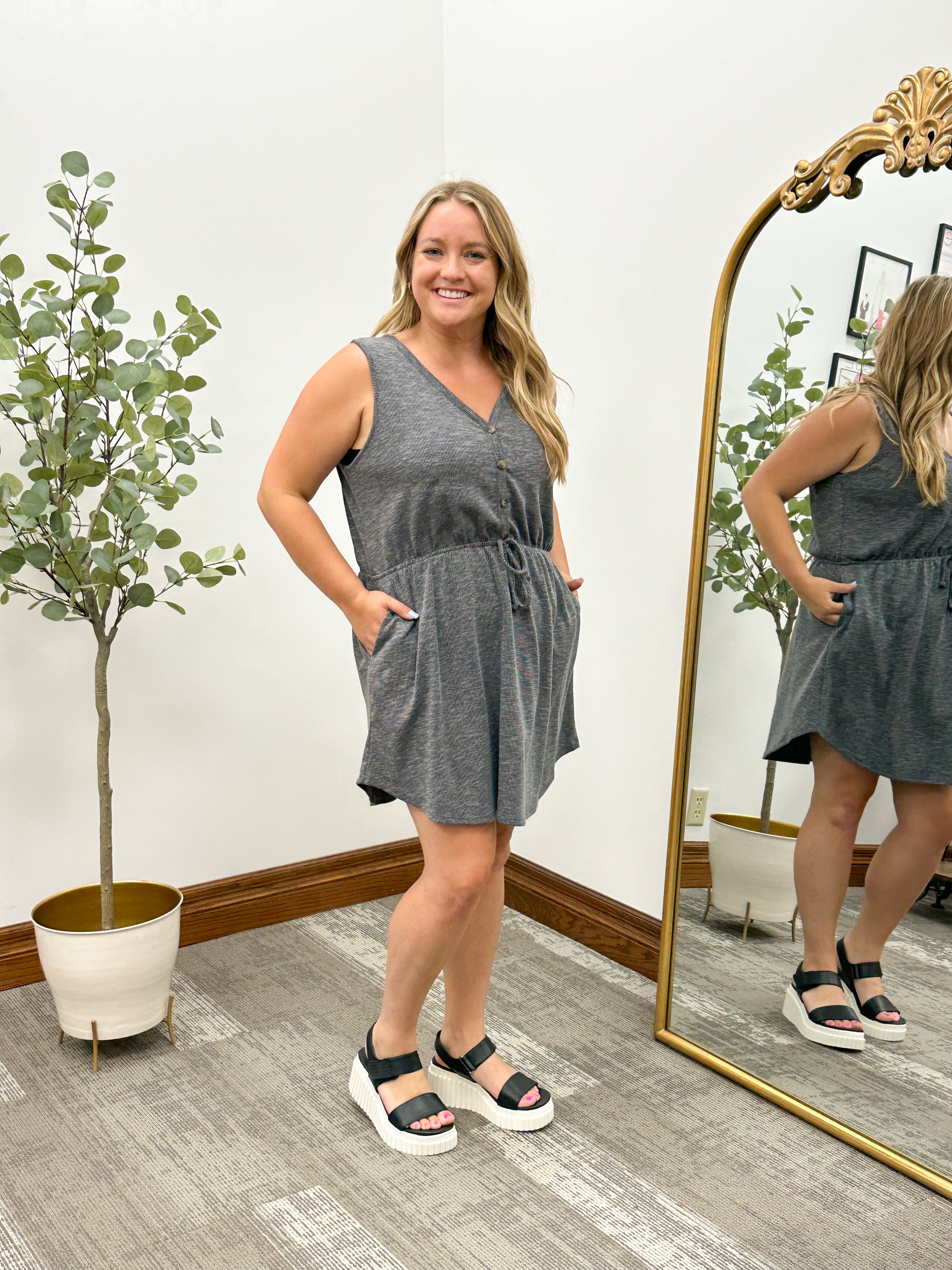 Taci Button Mini Dress