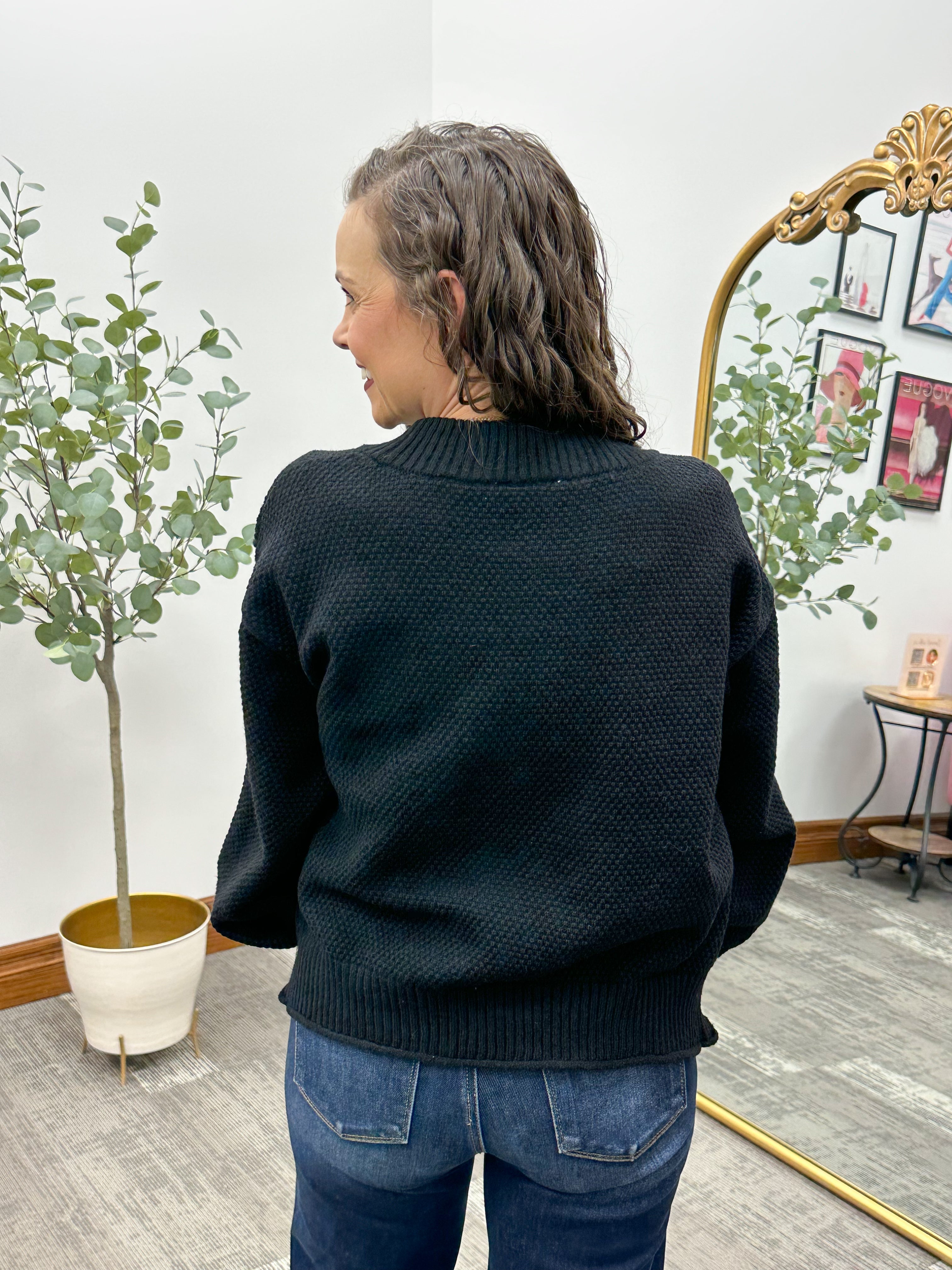 Waffle Knit Front Pocket Cardigan