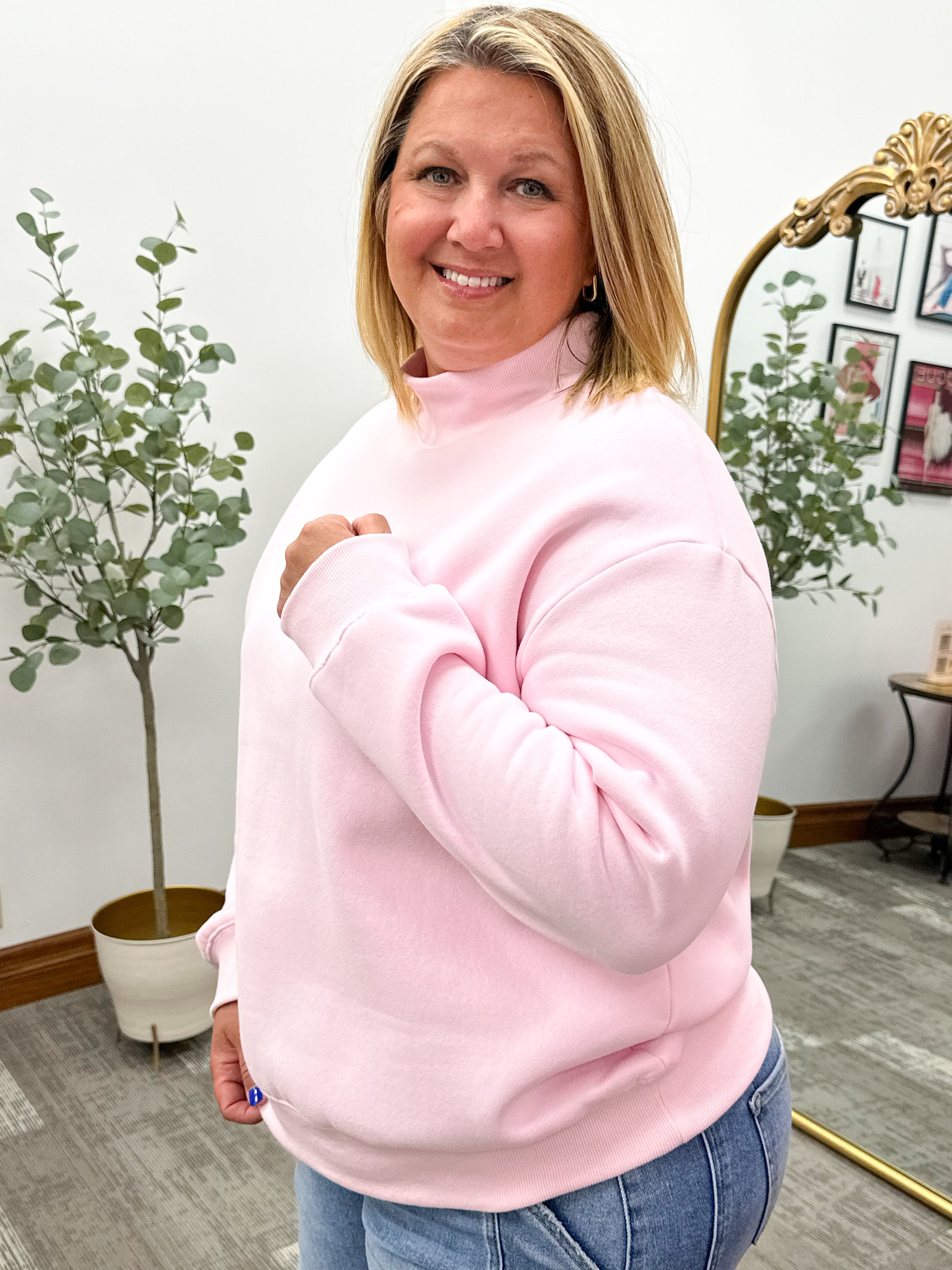 Oversized Mock Neck Sweatshirt