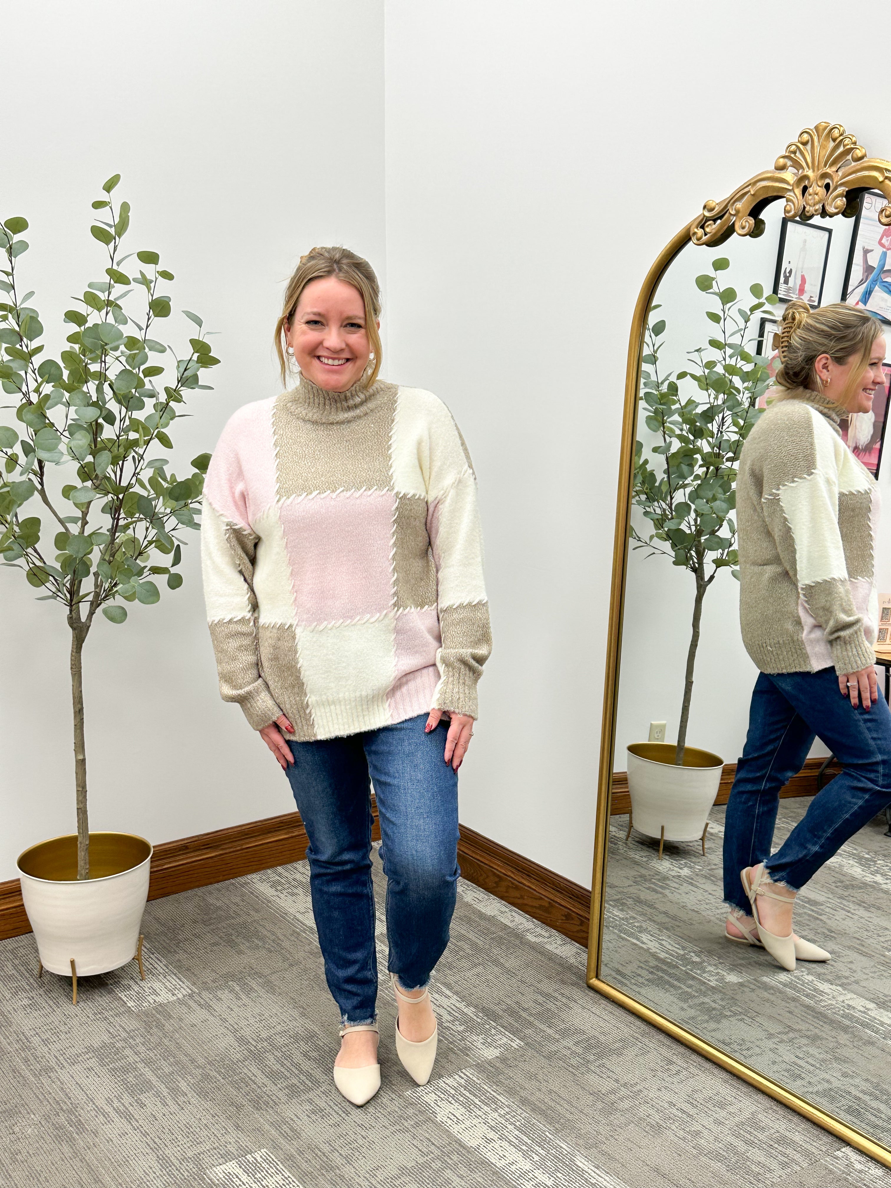 Whip Stitch Colorblock Sweater