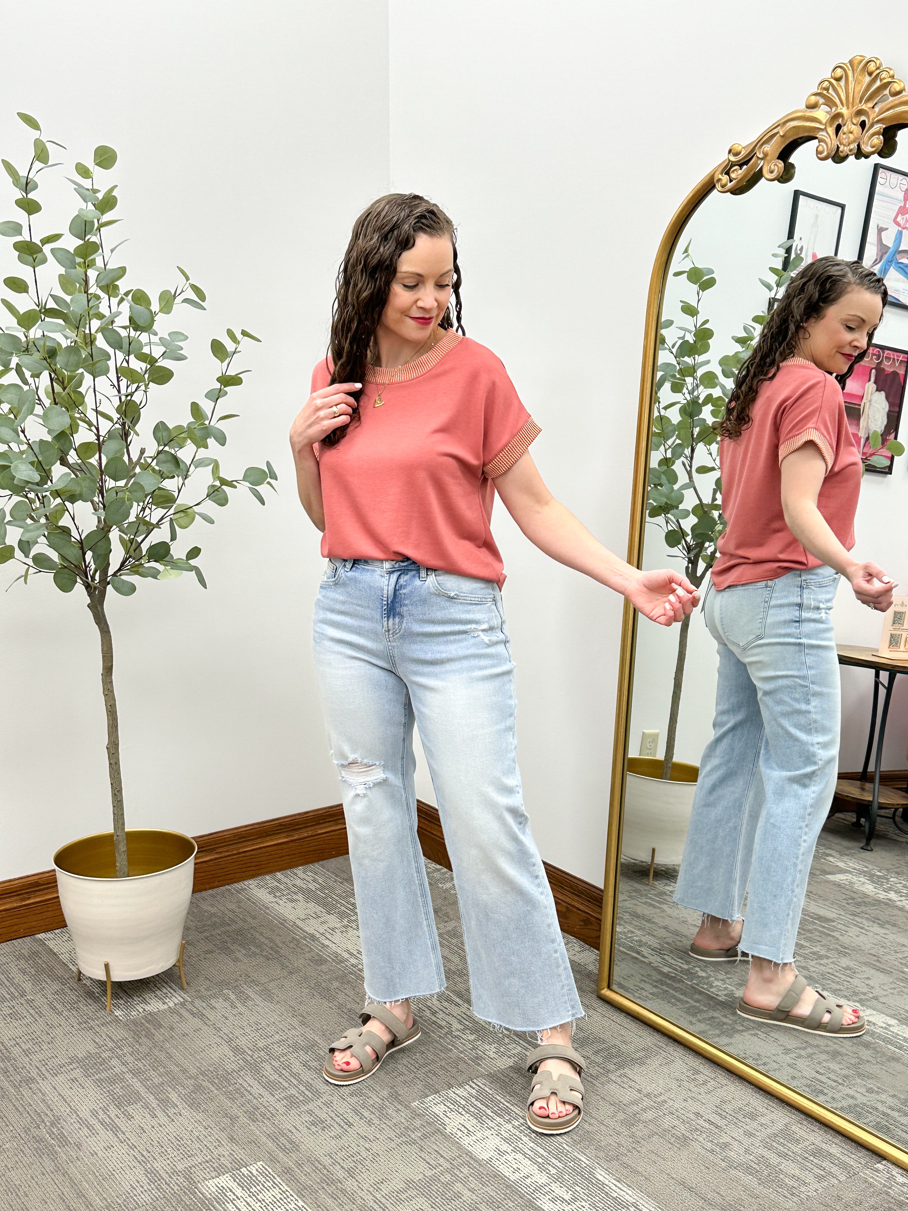 Zara Ribbed Detail Top