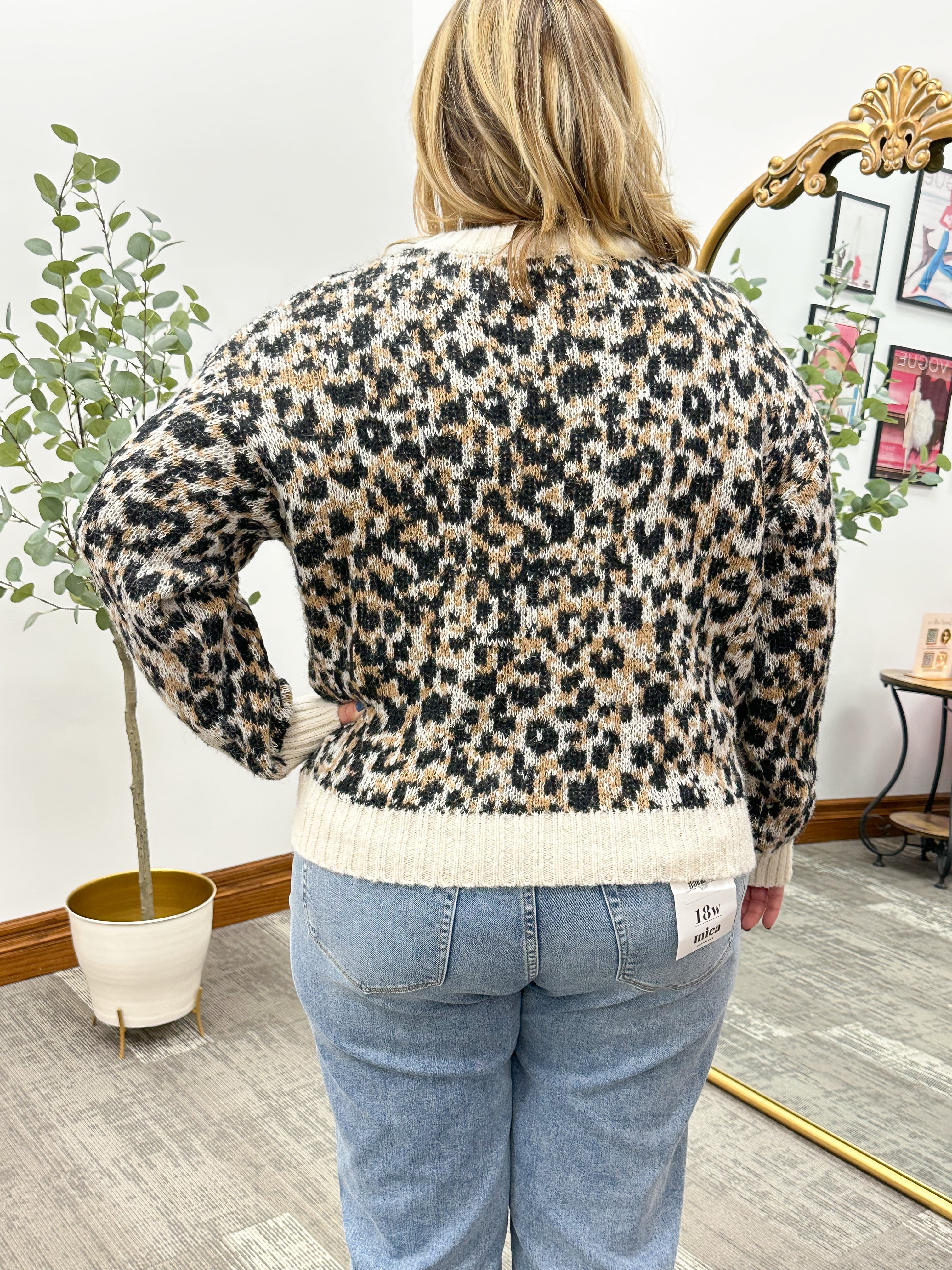 Leopard Print Long Sleeve Sweater