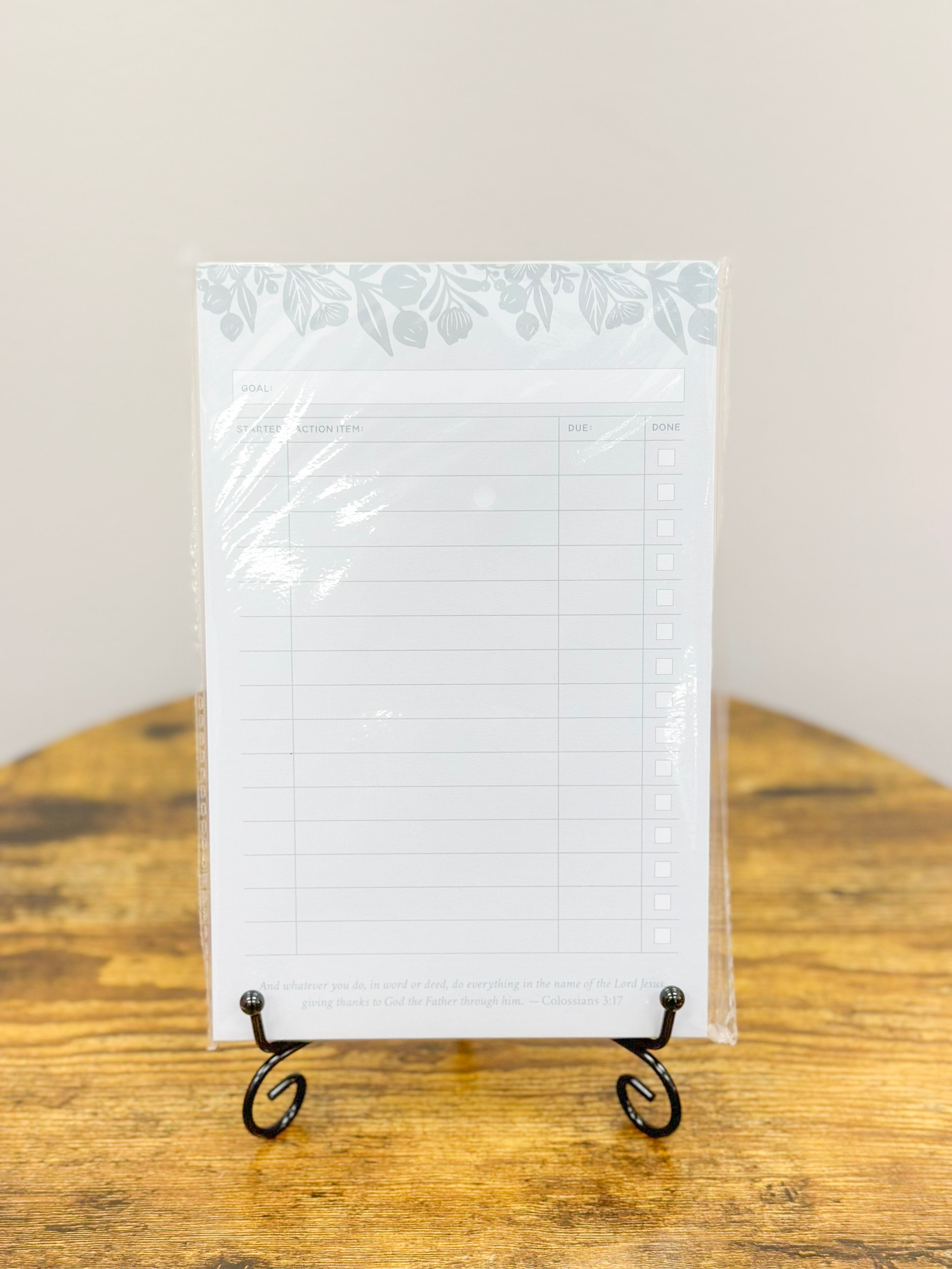 Blue Action Steps Goal Pad