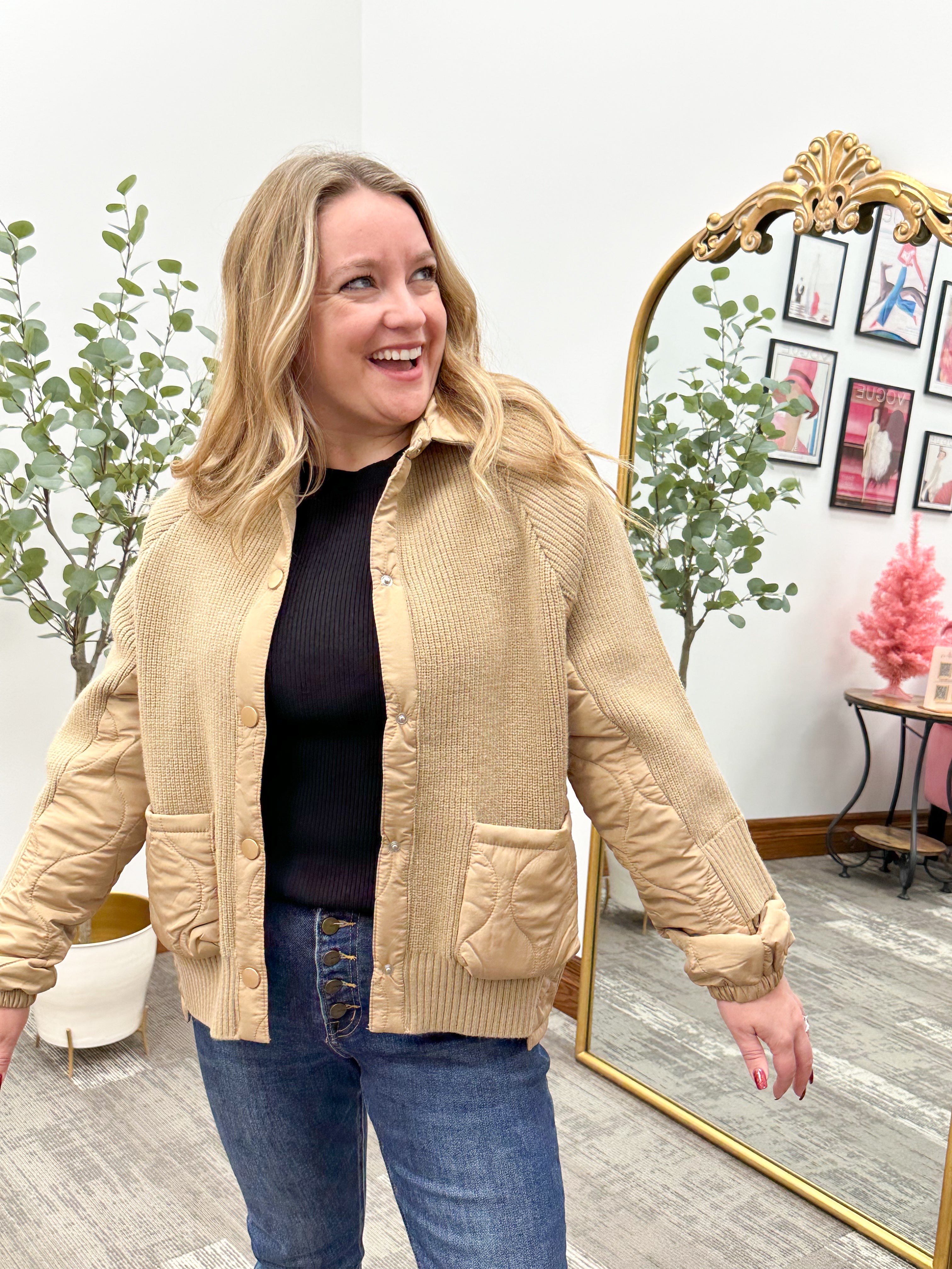 Quilted Sweater Jacket