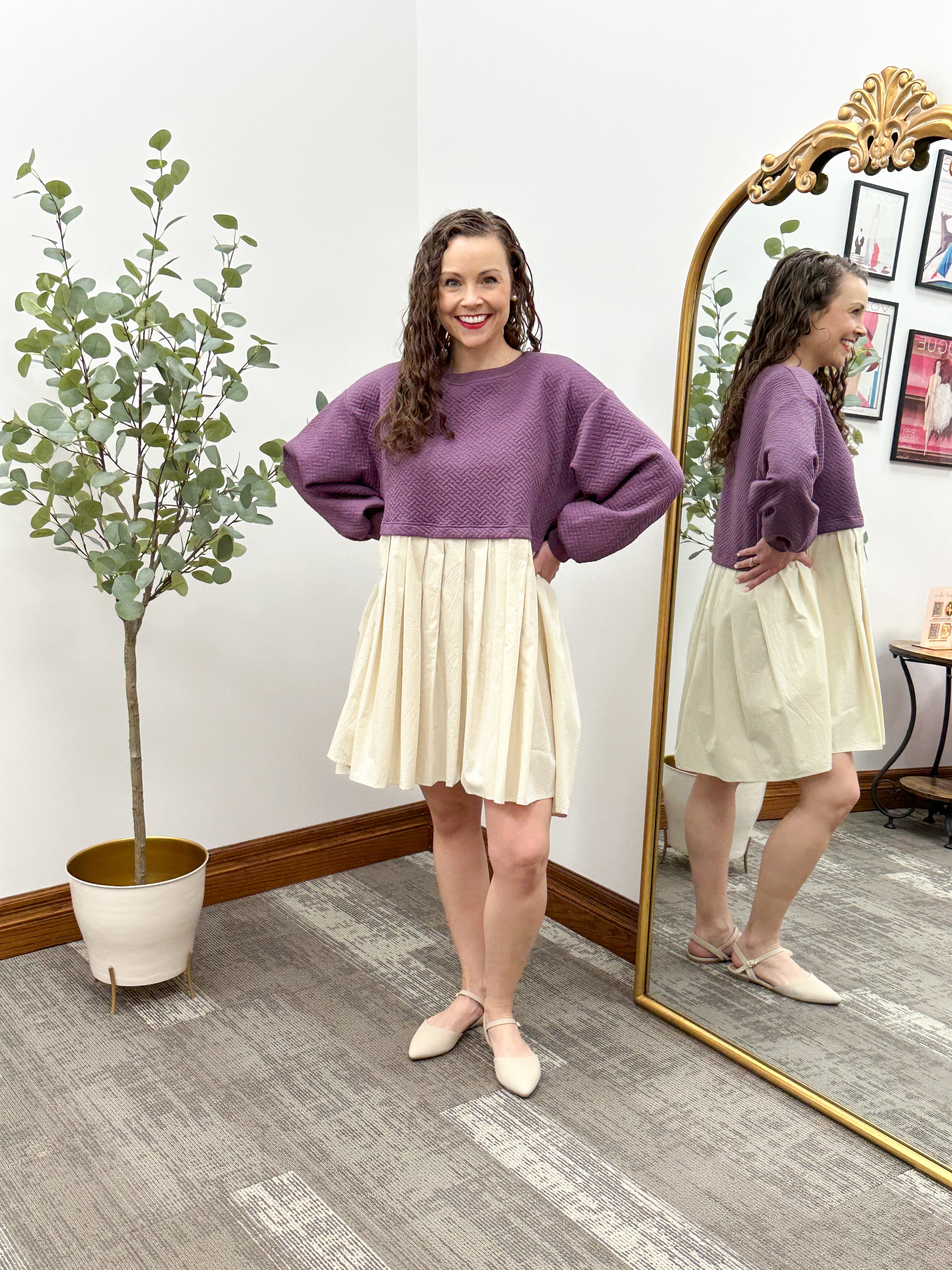 Long Sleeve Twofer Dress