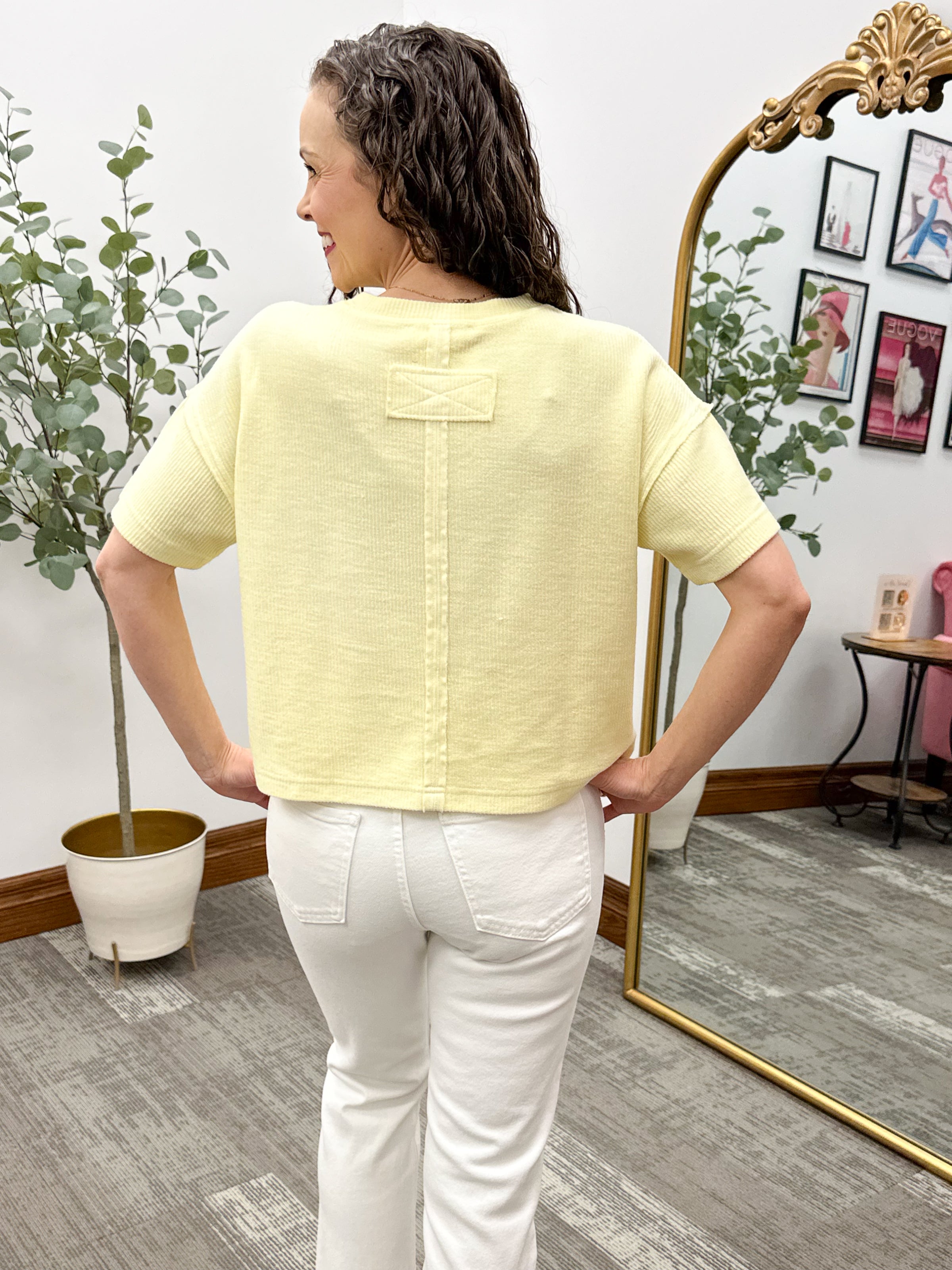 Ribbed Short Sleeve Top
