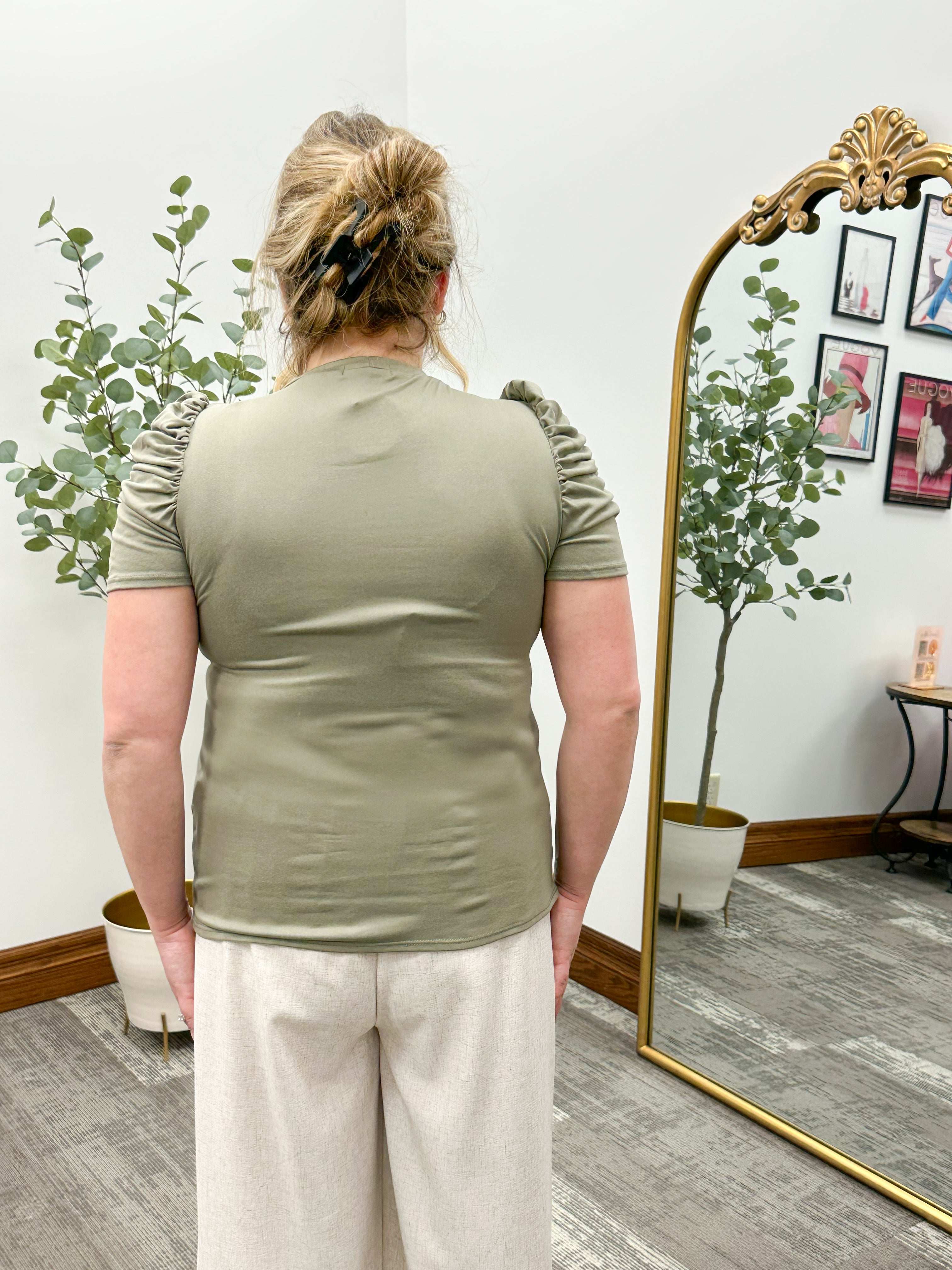 Luna Ruched Sleeve Top