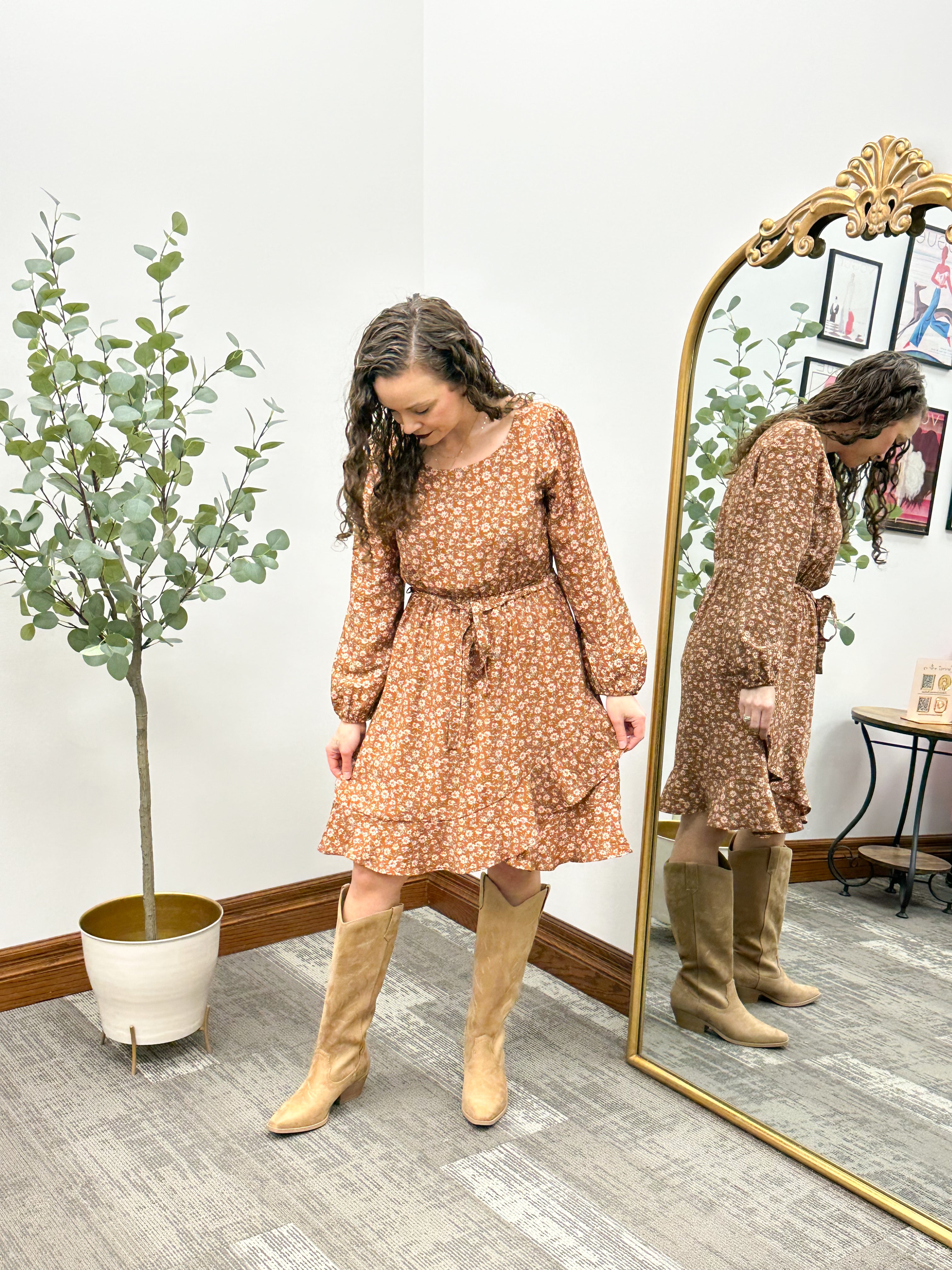 Ditsy Floral Ruffle Skirt Mini Dress