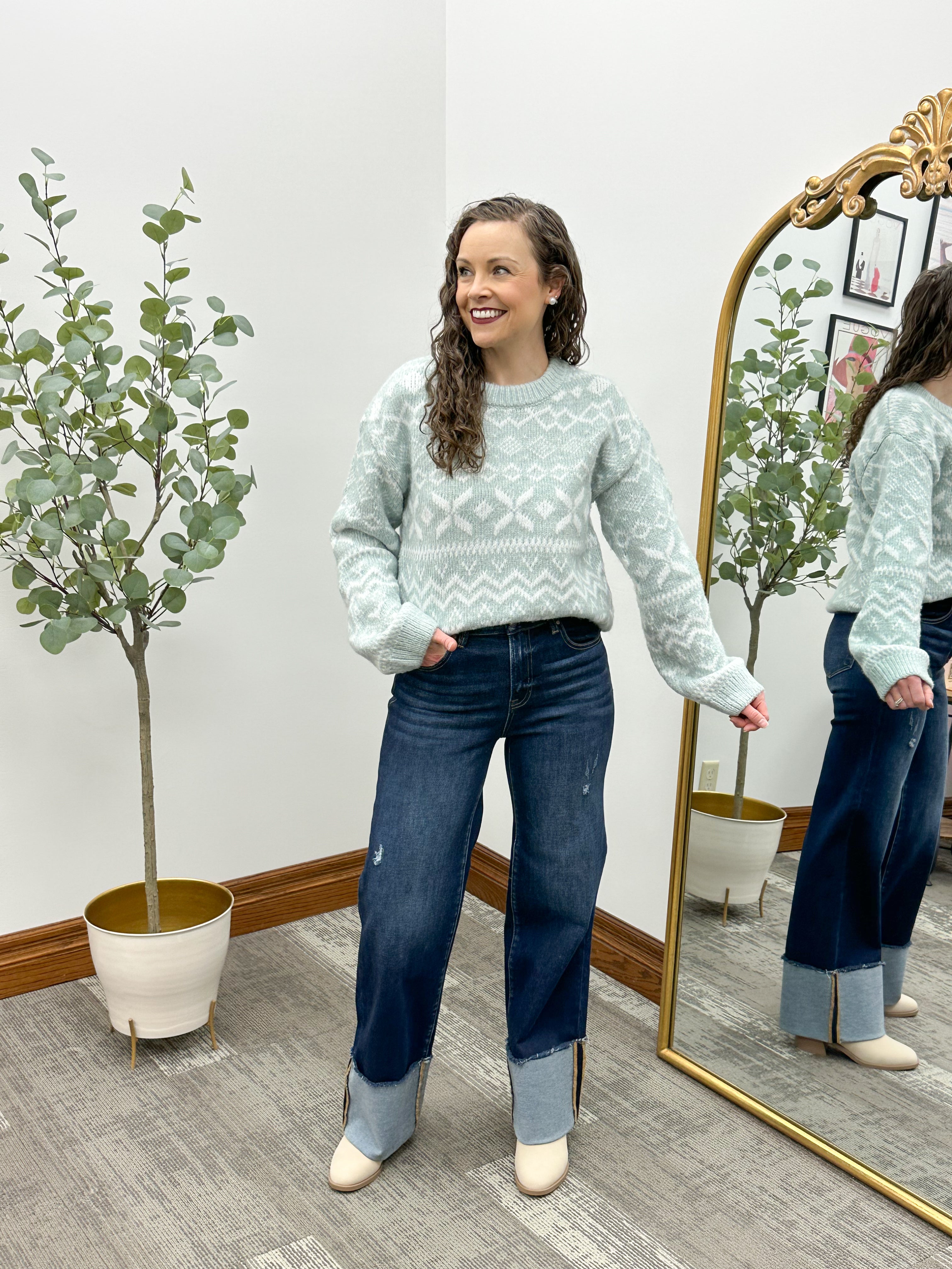 Mint Patterned Sweater