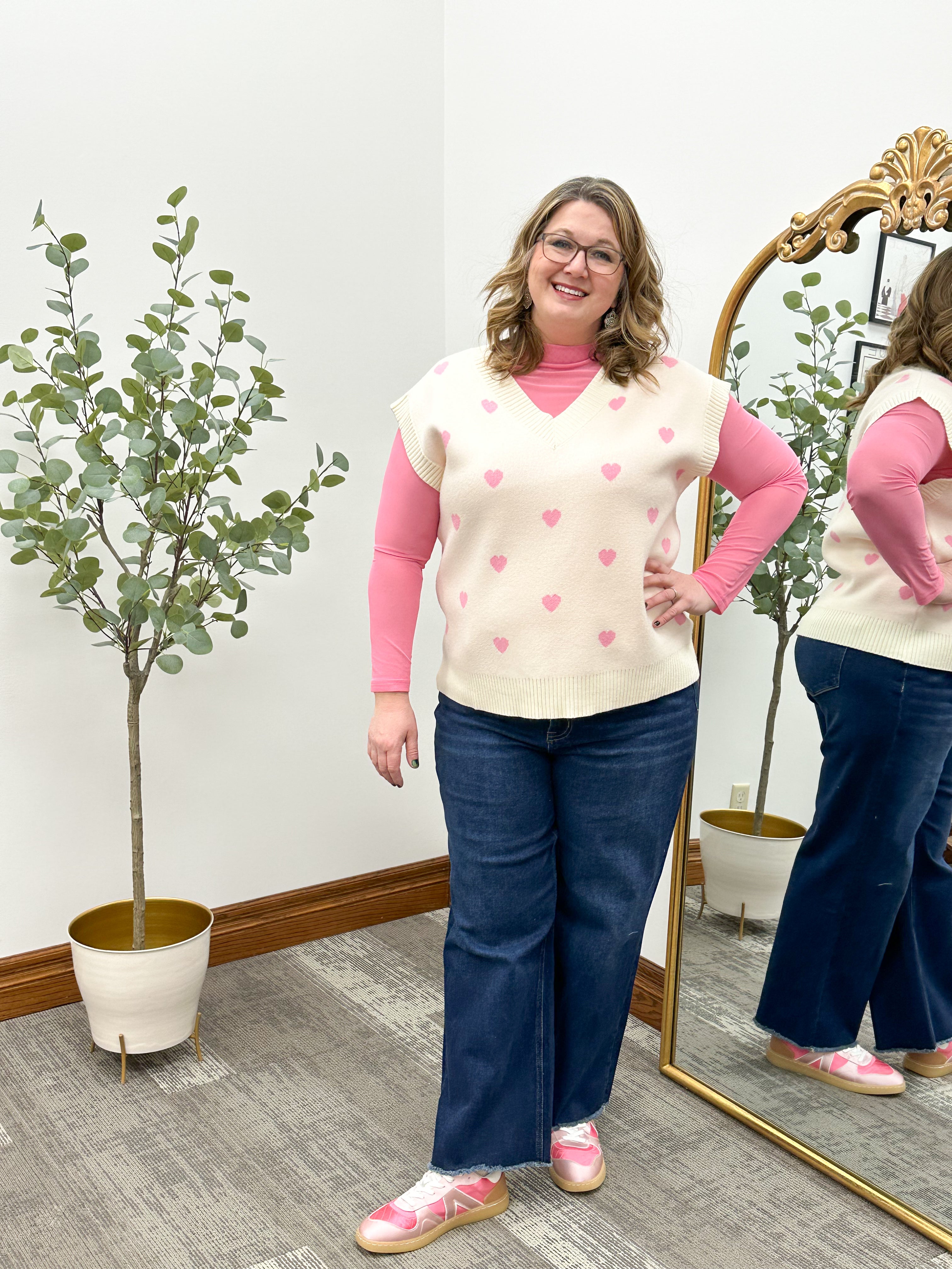 Heart Print Sweater Vest