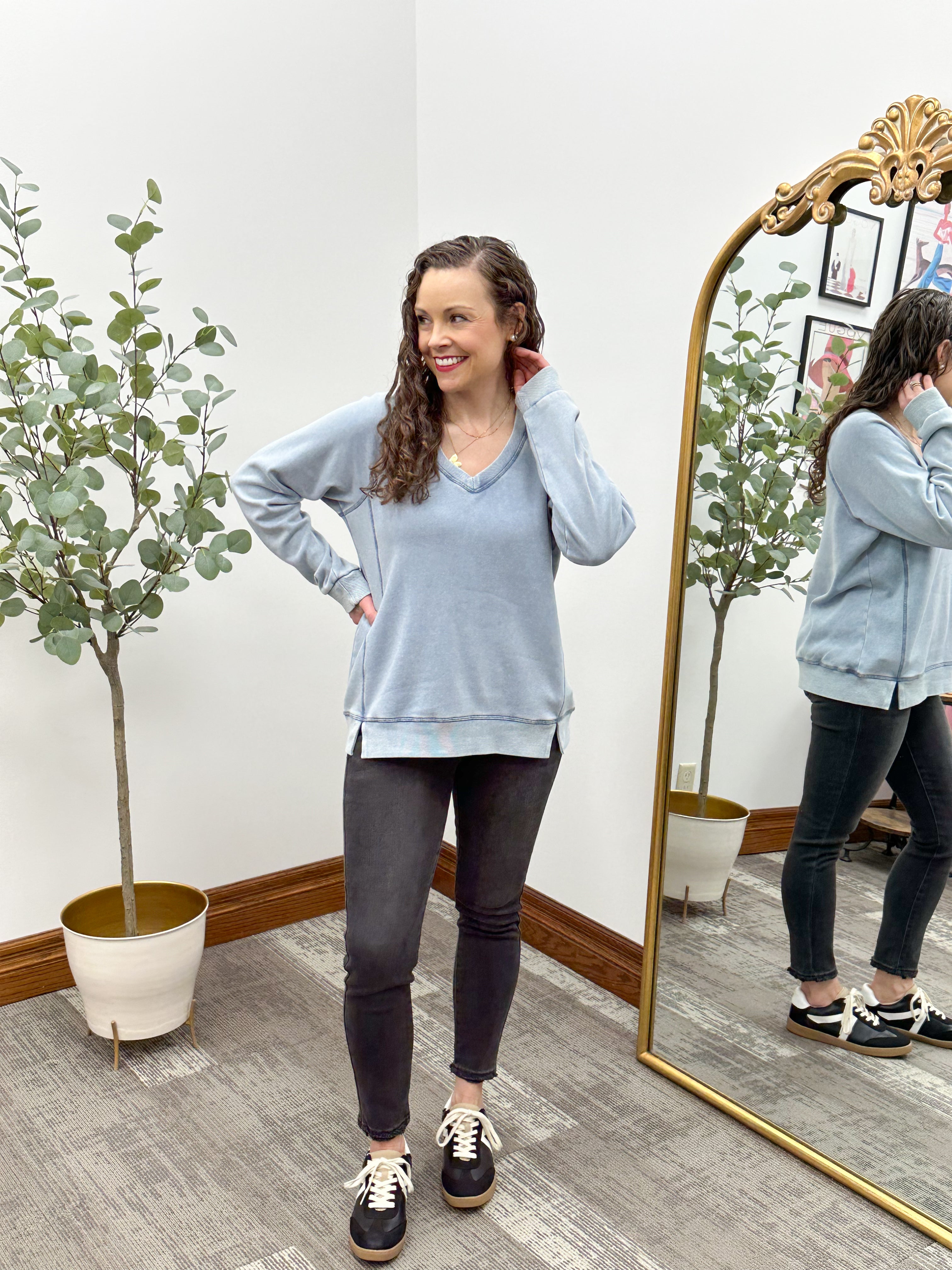 Ruby Light Denim Oversized Sweatshirt