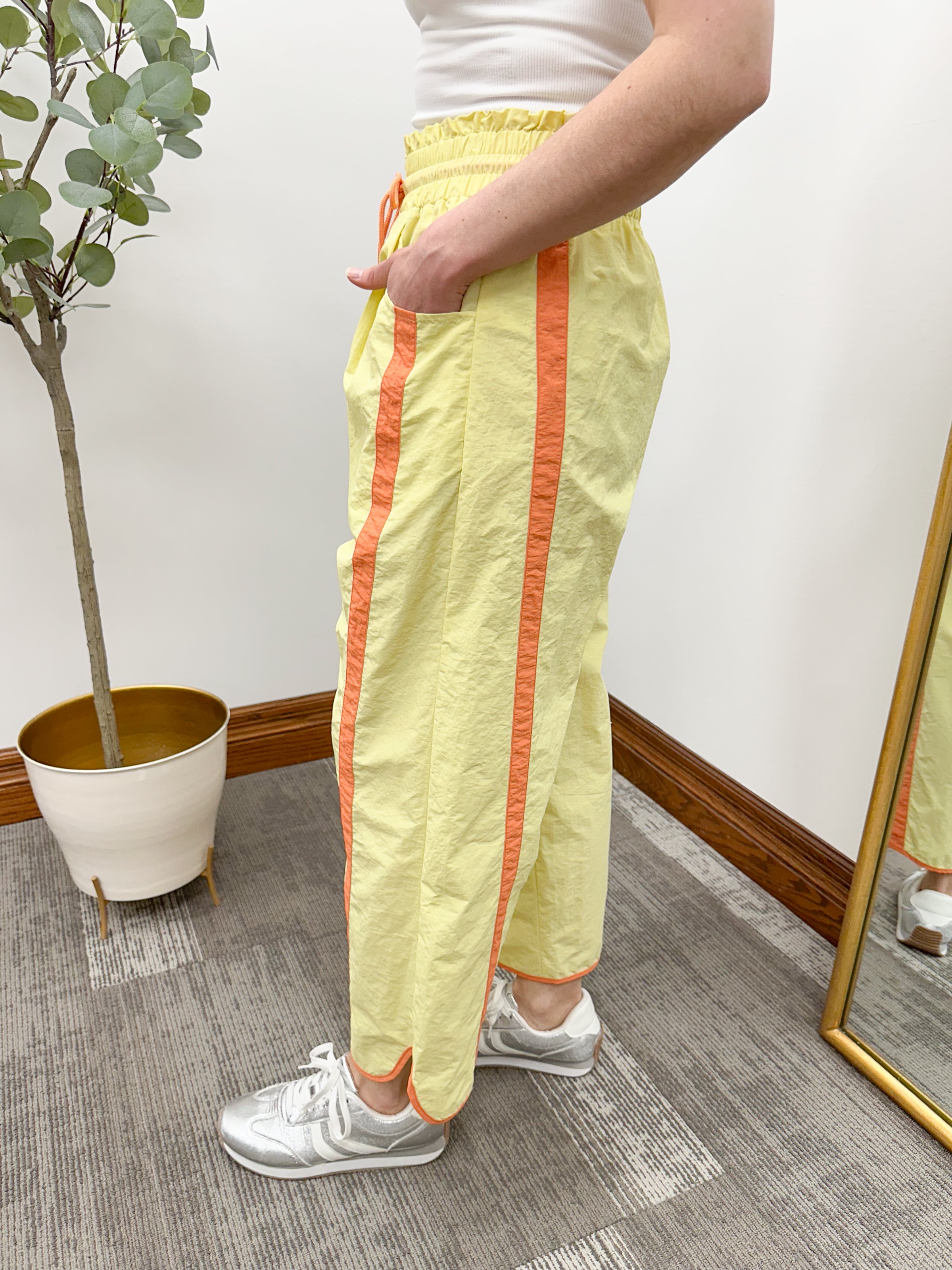 Yellow & Orange Barrel Track Pants