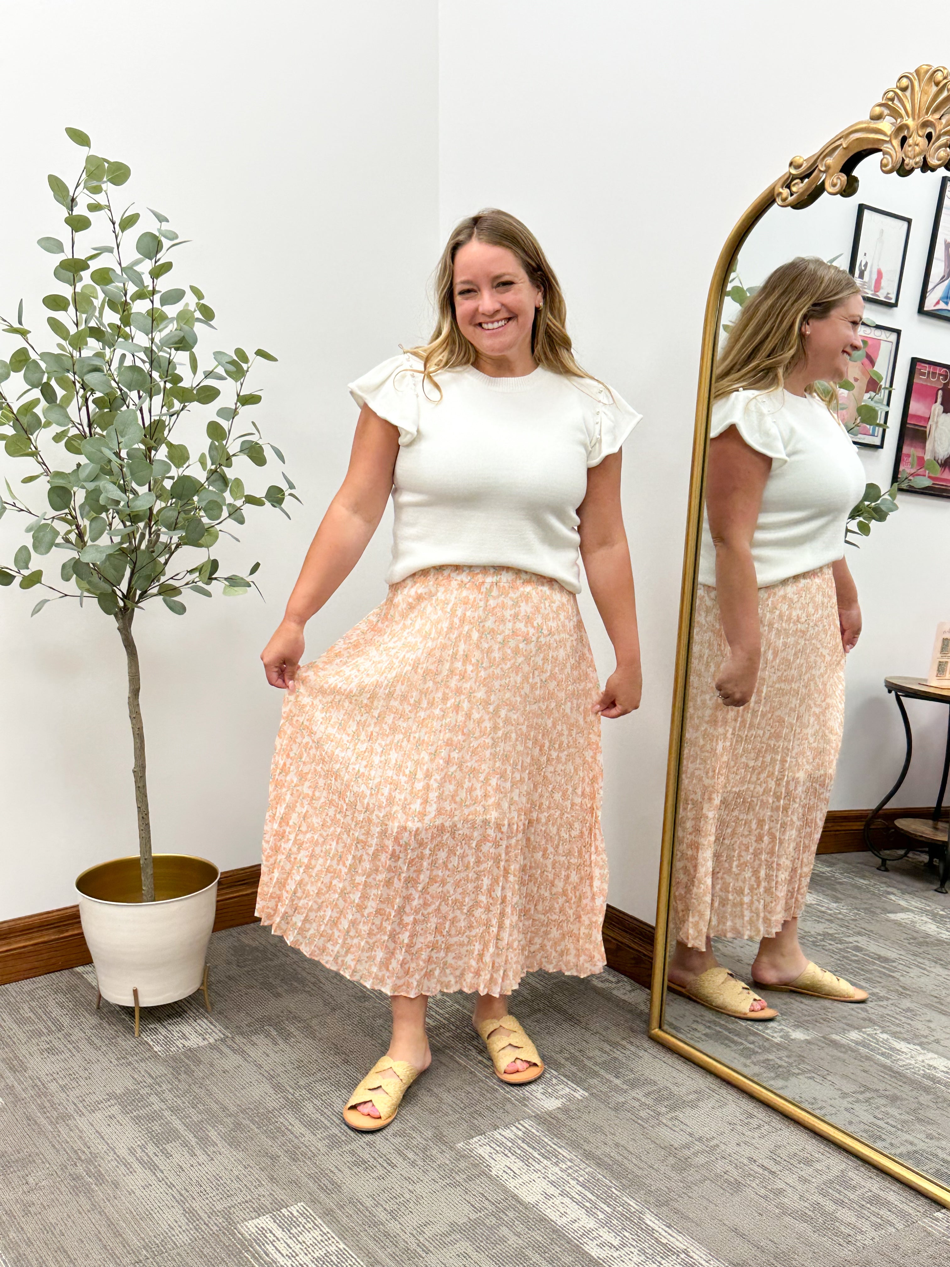 Tori Flutter Ruffle Sleeve Knit Top