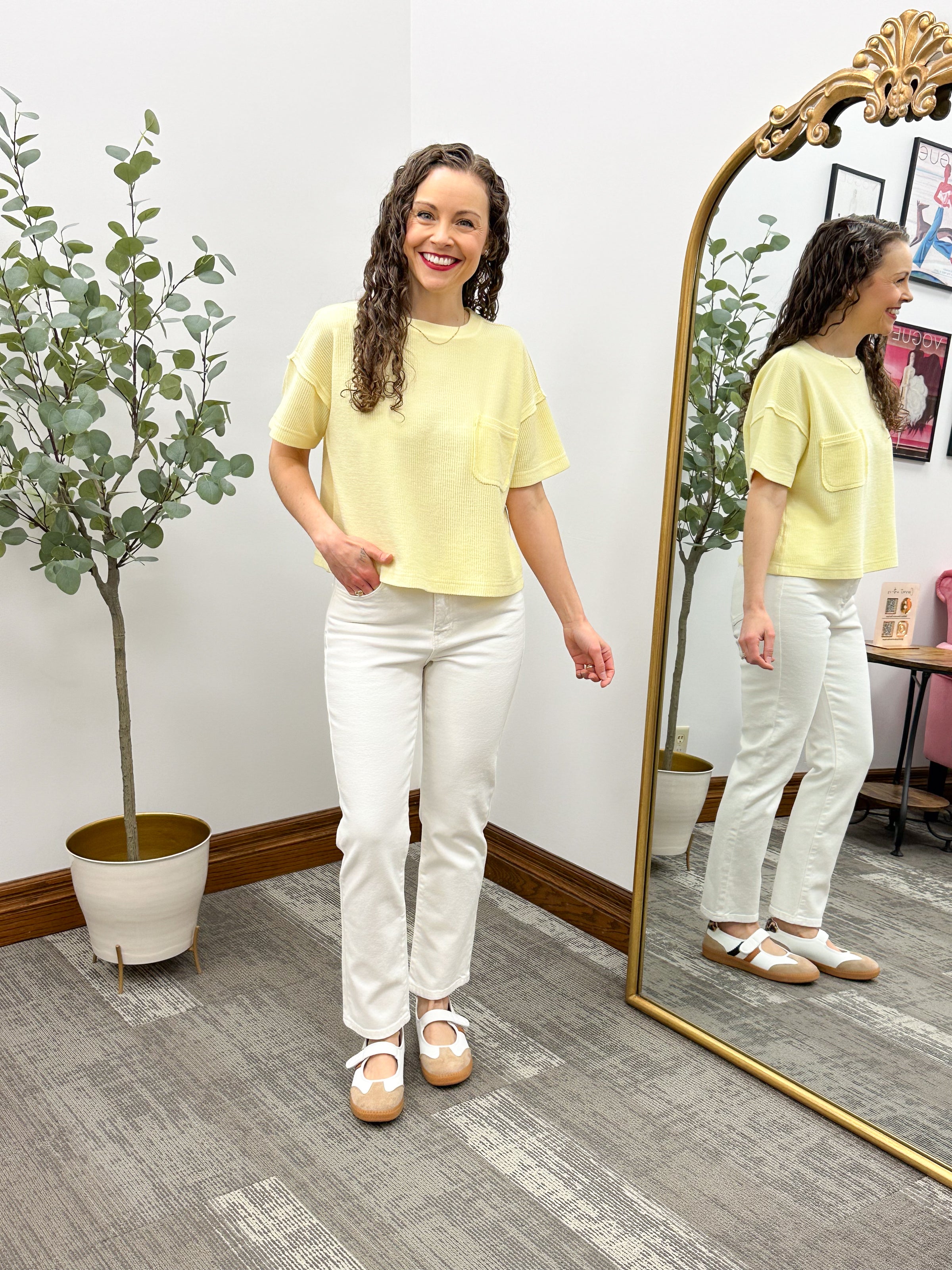 Ribbed Short Sleeve Top