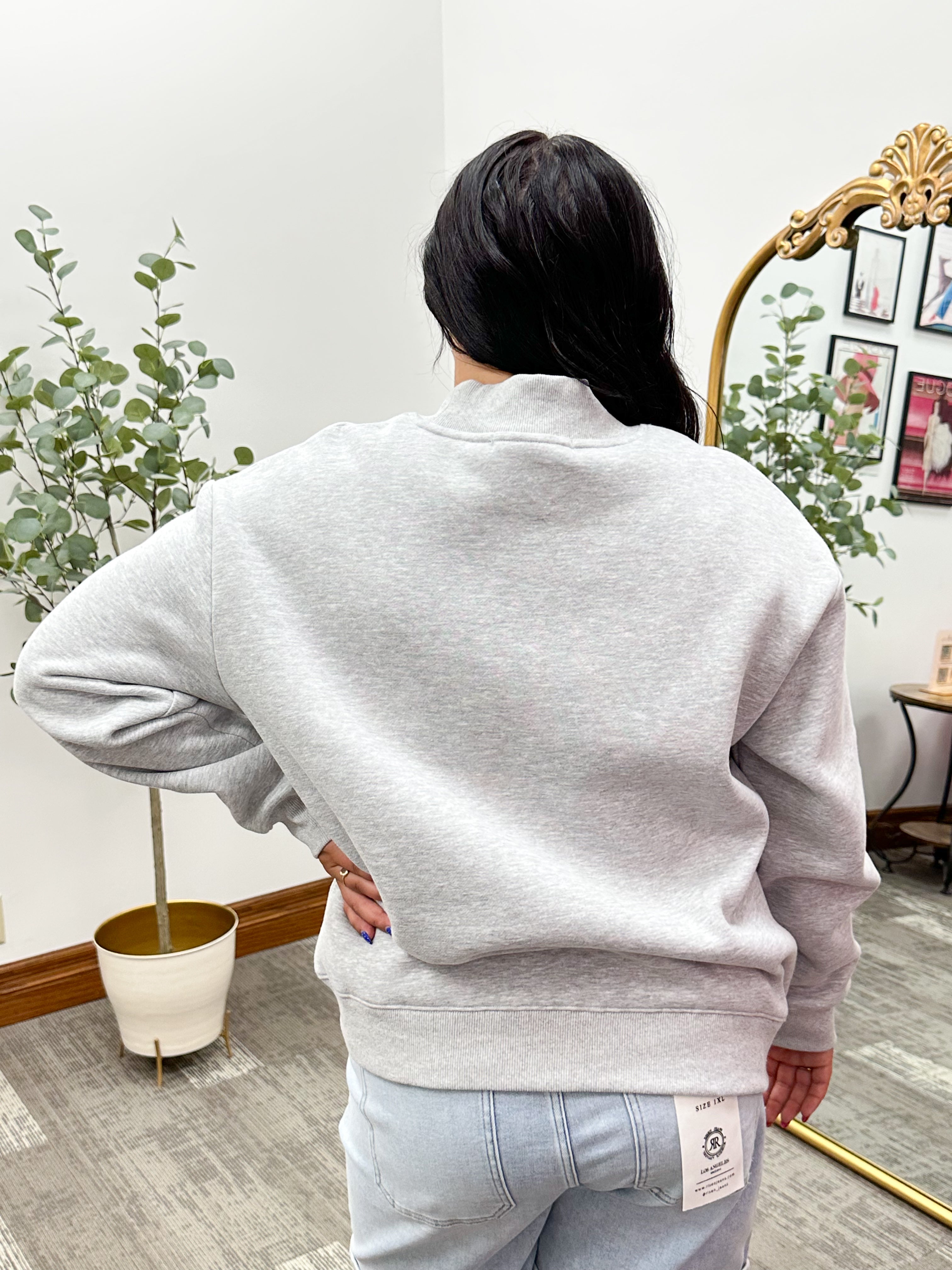 Oversized Mock Neck Sweatshirt