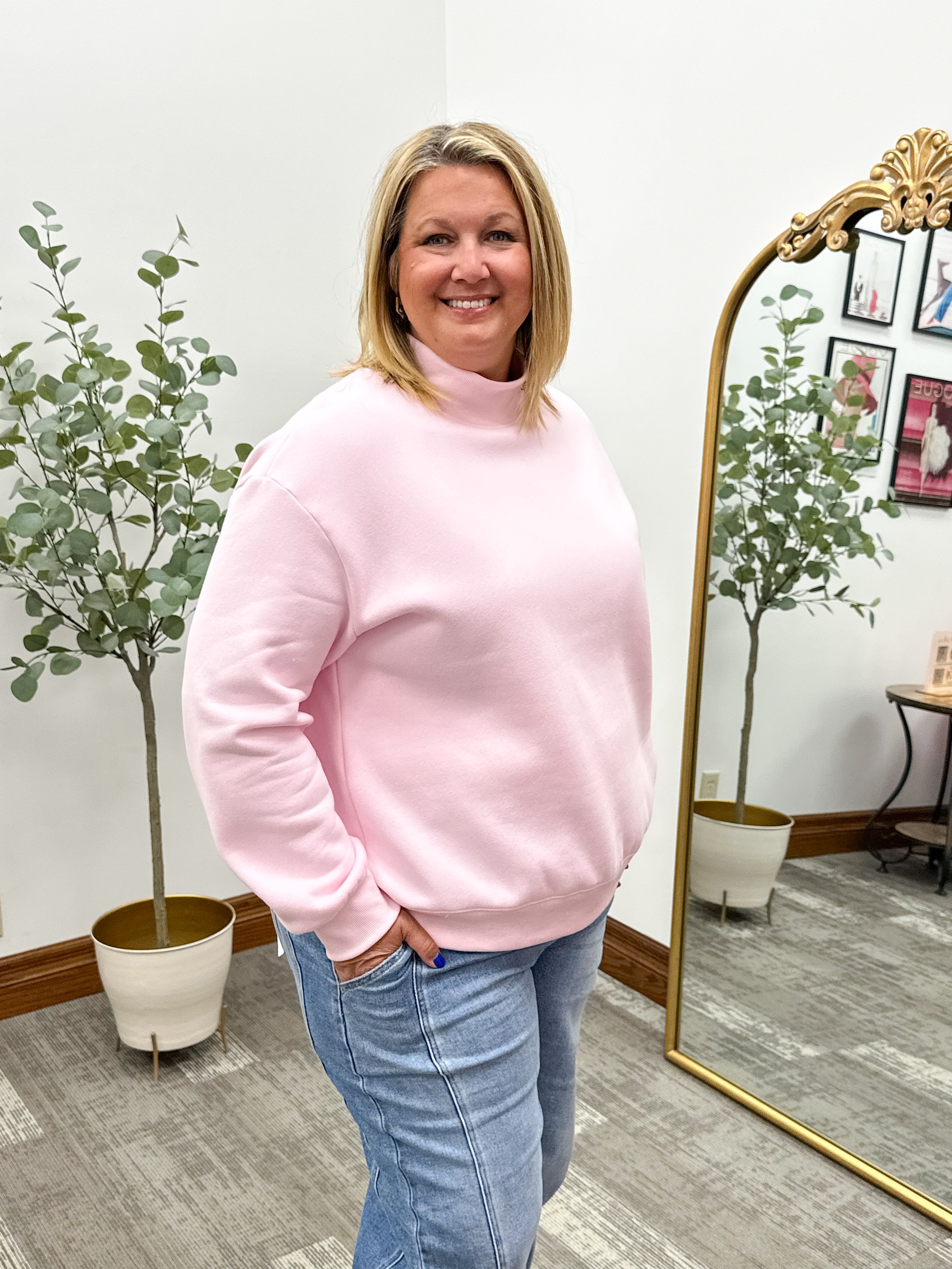 Oversized Mock Neck Sweatshirt