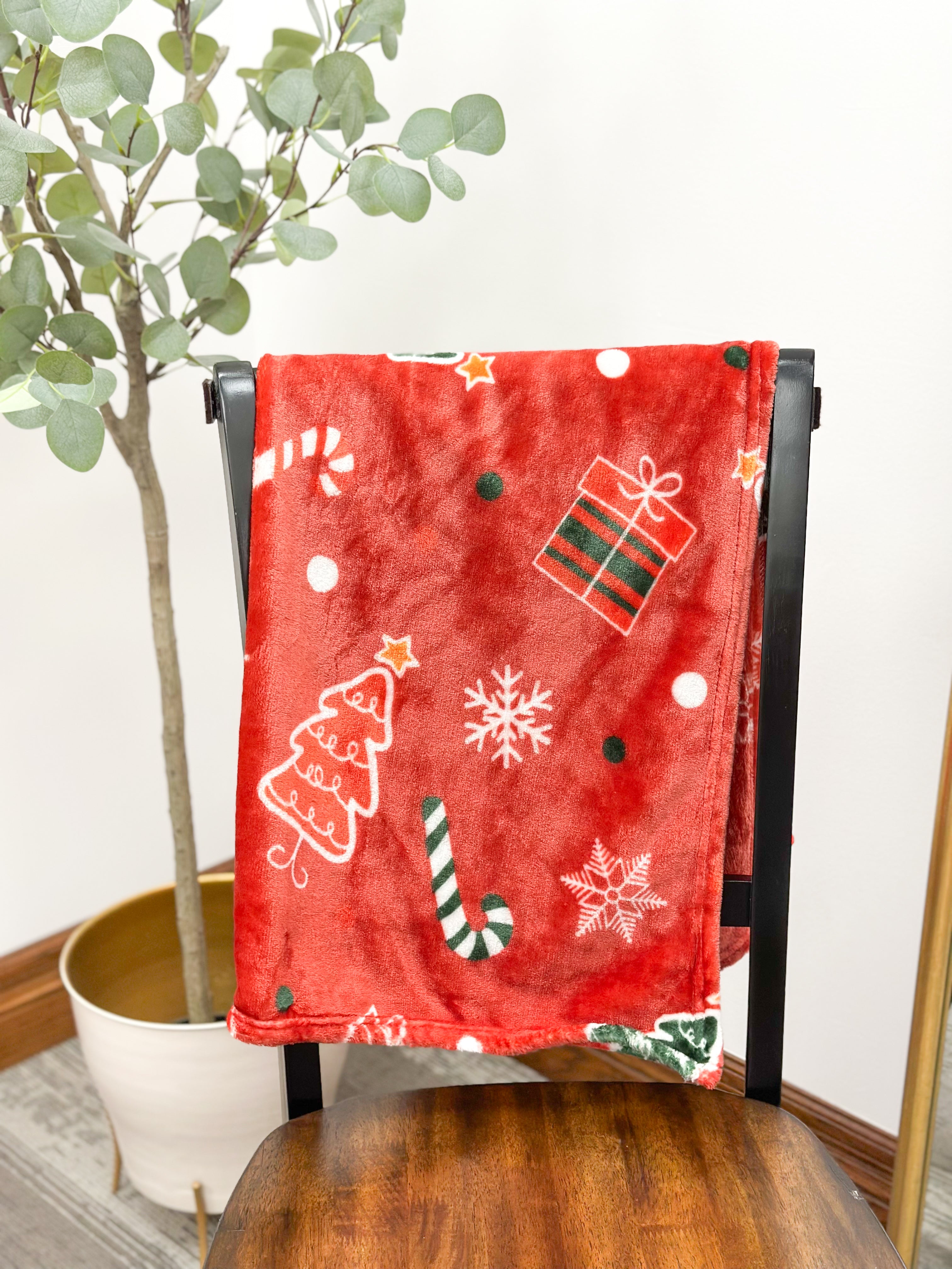 Small Christmas Couch Throw Blanket