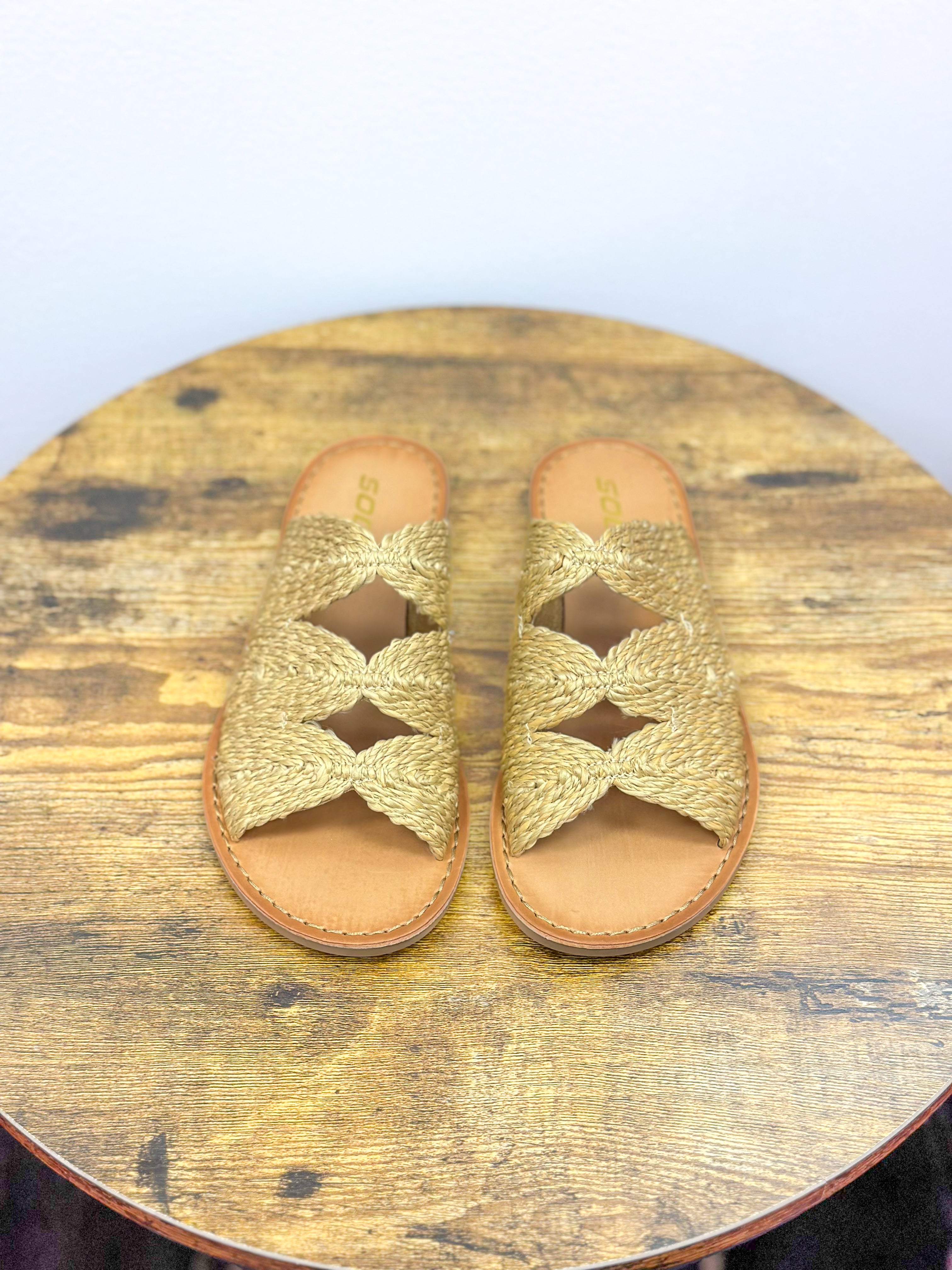 Tan Raffia Sandals